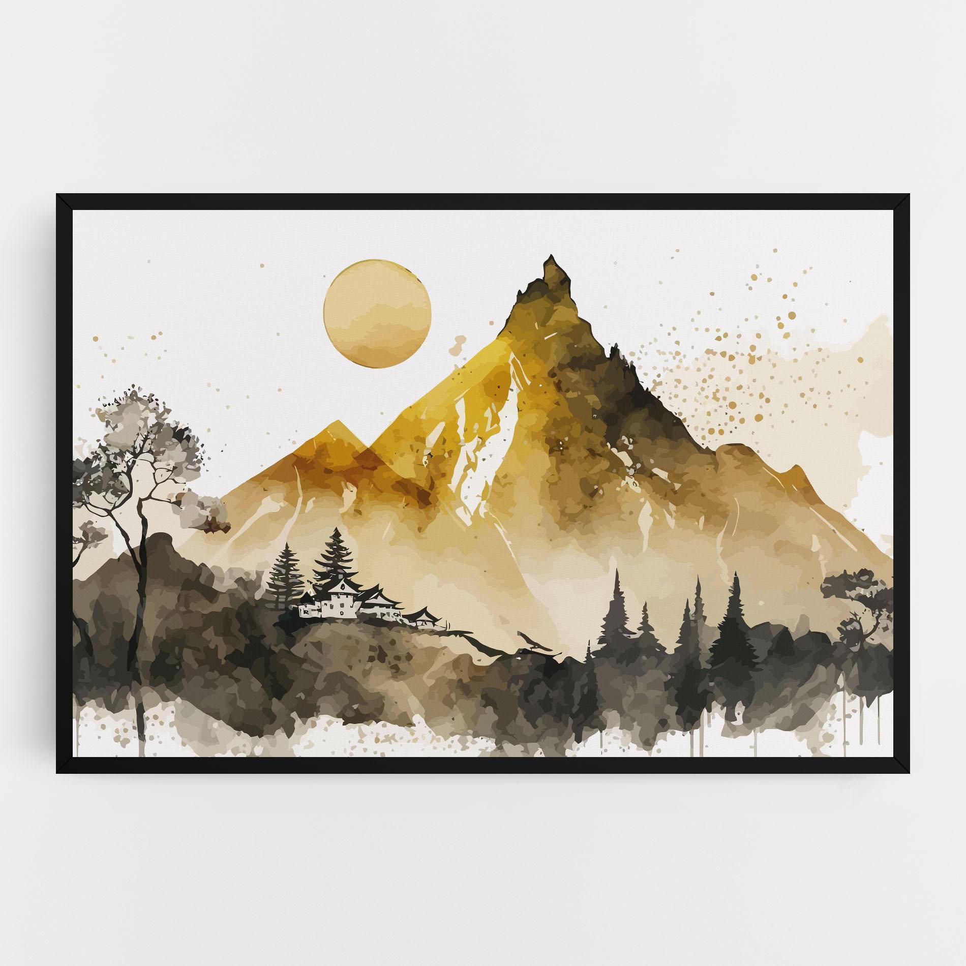 Tablou Canvas Gold Mountain Art mockup 0
