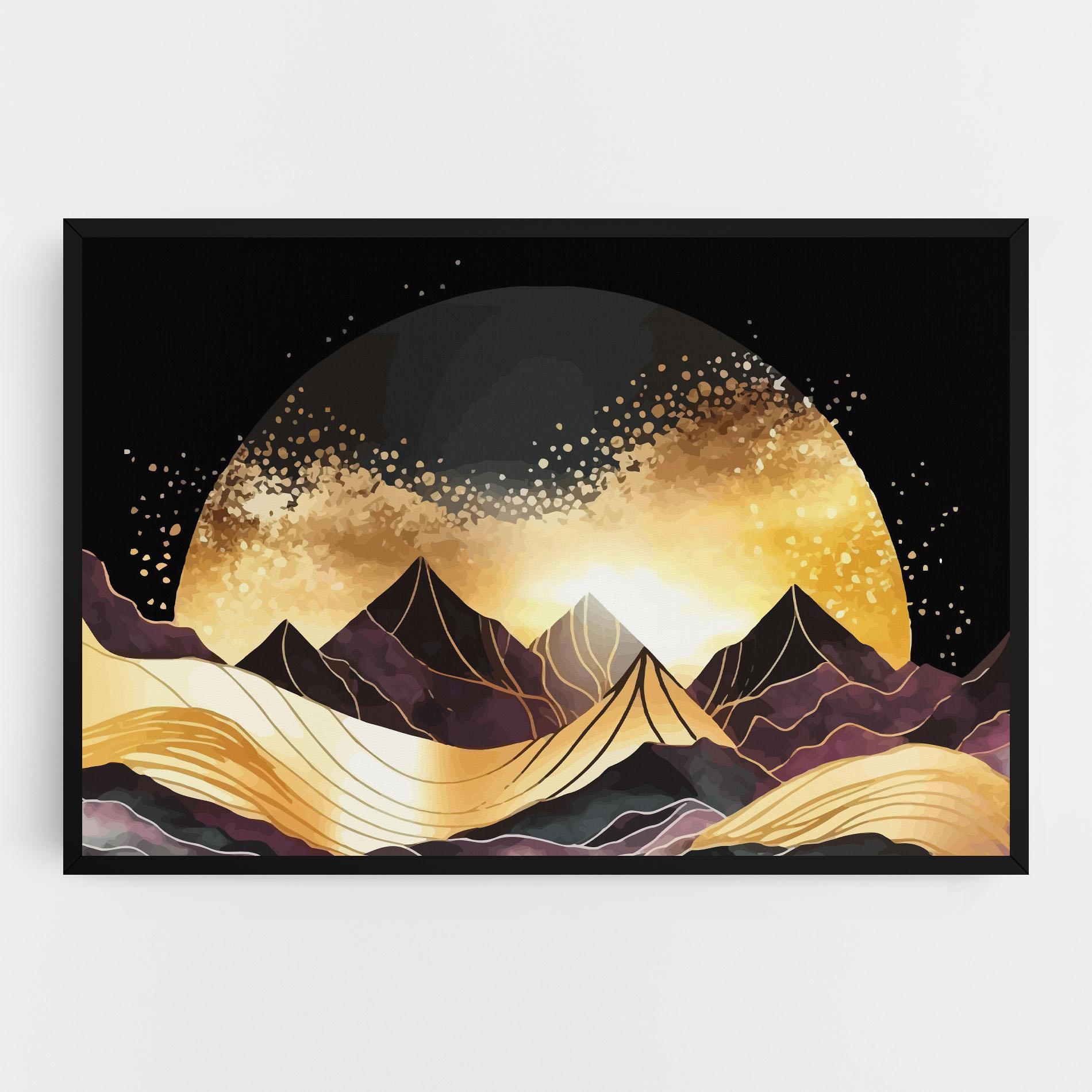 Tablou Canvas Purple Gold Mountain mockup 0