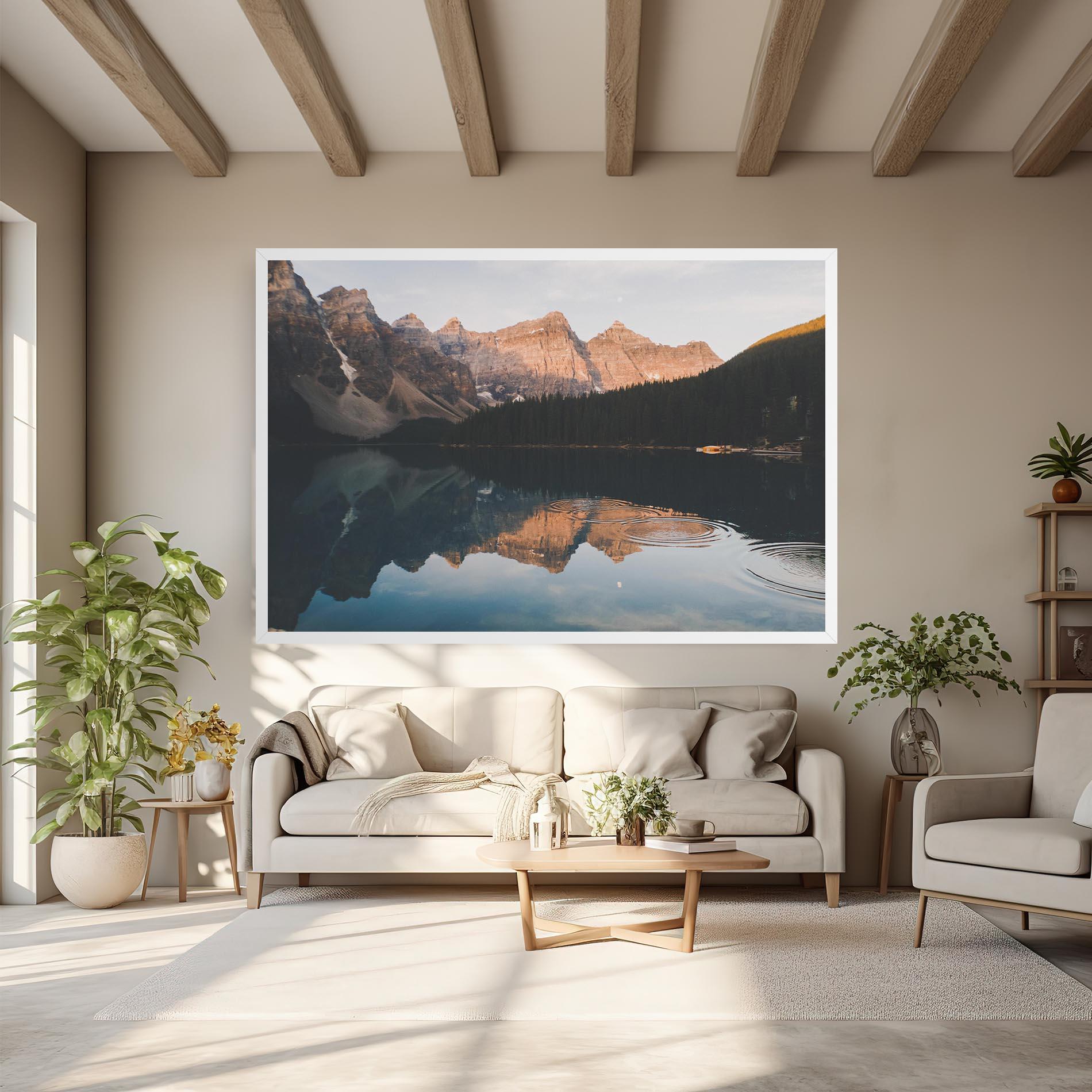 Tablou Canvas Brown Mountain Lake mockup 6