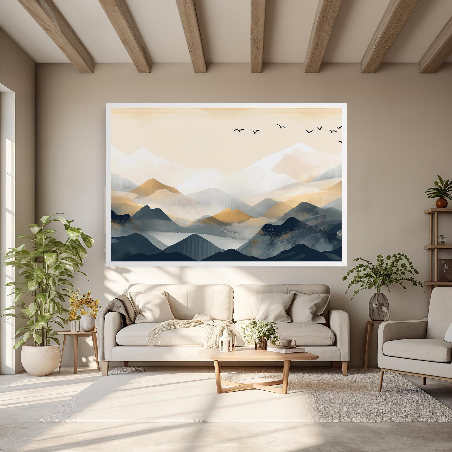 Tablou Canvas Gold Foggy Blue mockup 6