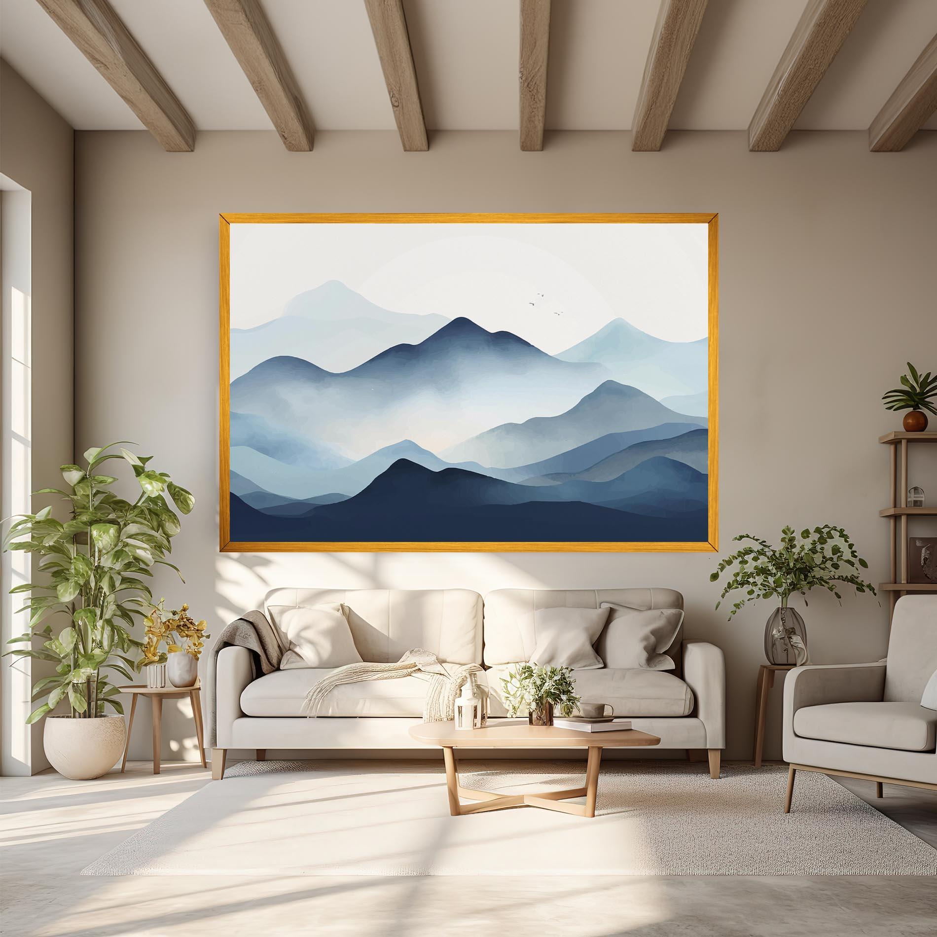 Tablou Canvas Blue Foggy Mountain mockup 6