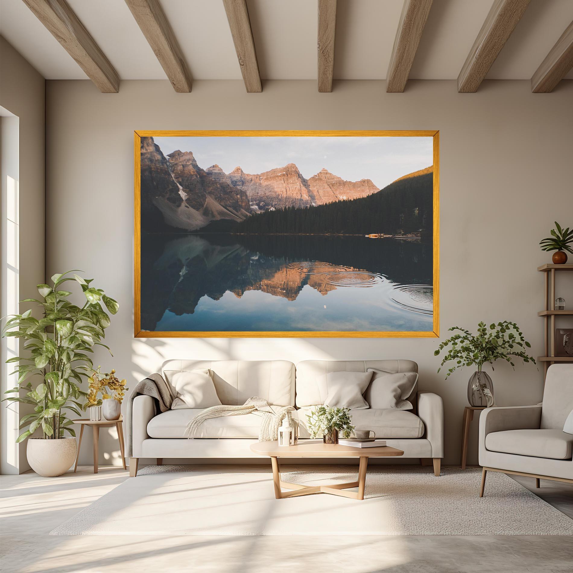 Tablou Canvas Brown Mountain Lake mockup 6