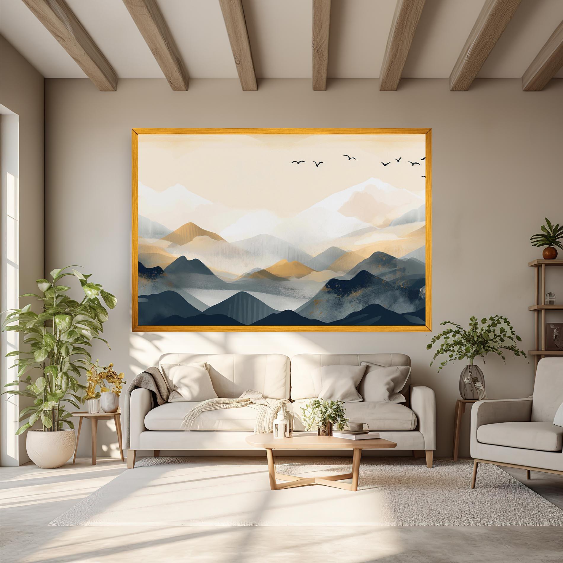 Tablou Canvas Gold Foggy Blue mockup 6