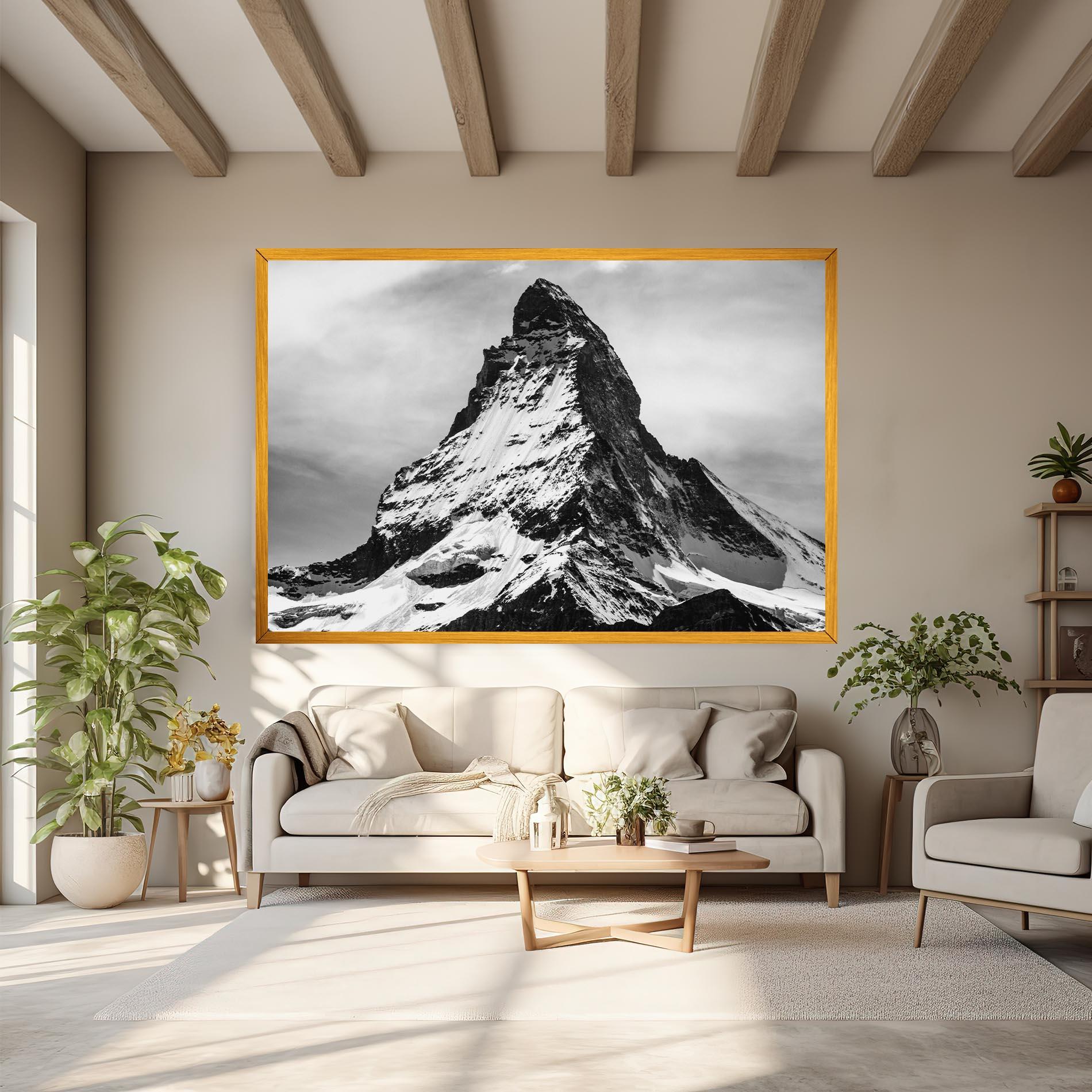 Tablou Canvas Snowy Black Mountain mockup 6