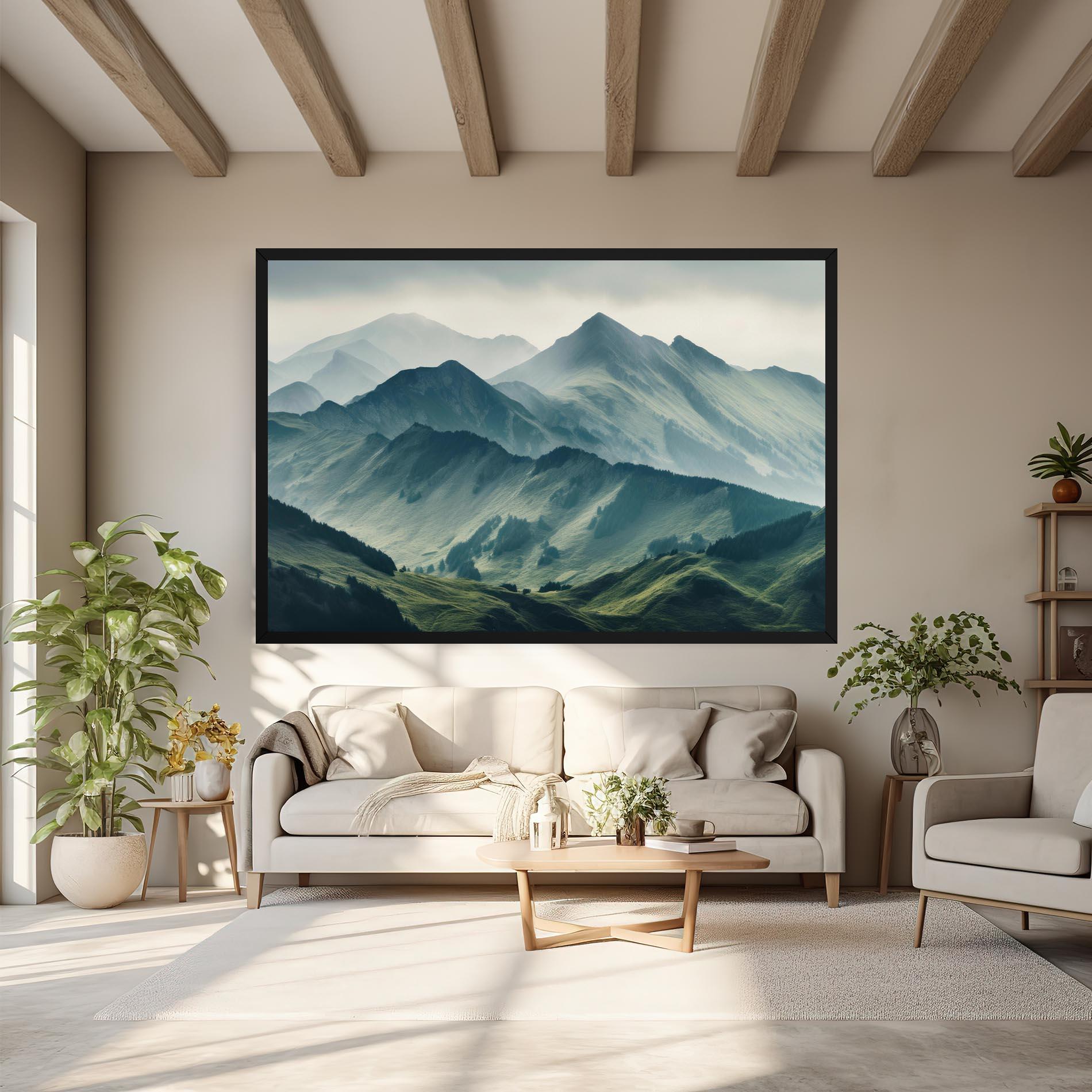 Tablou Canvas Amazing Foggy Mountain mockup 6