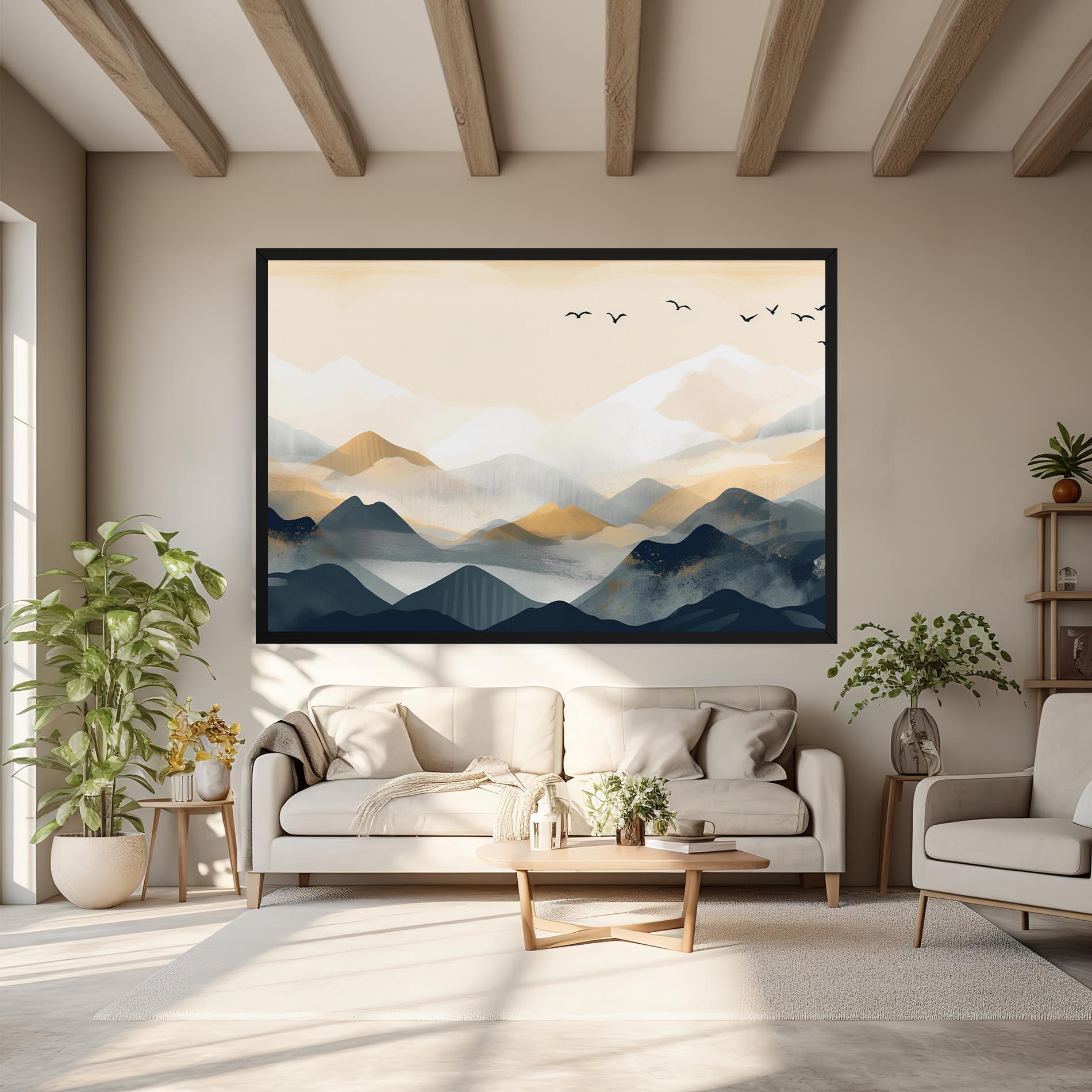 Tablou Canvas Gold Foggy Blue mockup 6