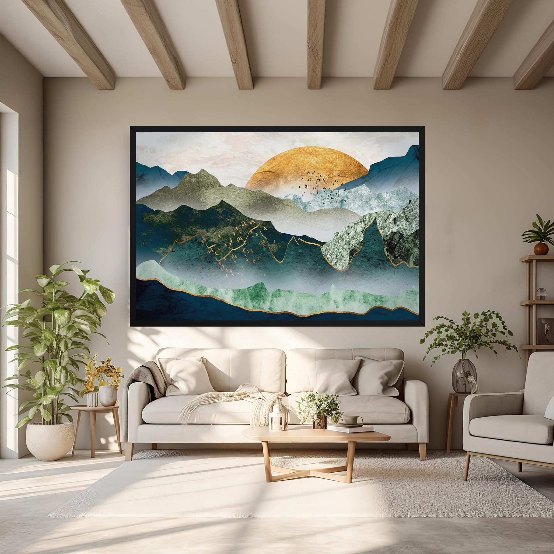 Tablou Canvas Golden Mountains mockup 6