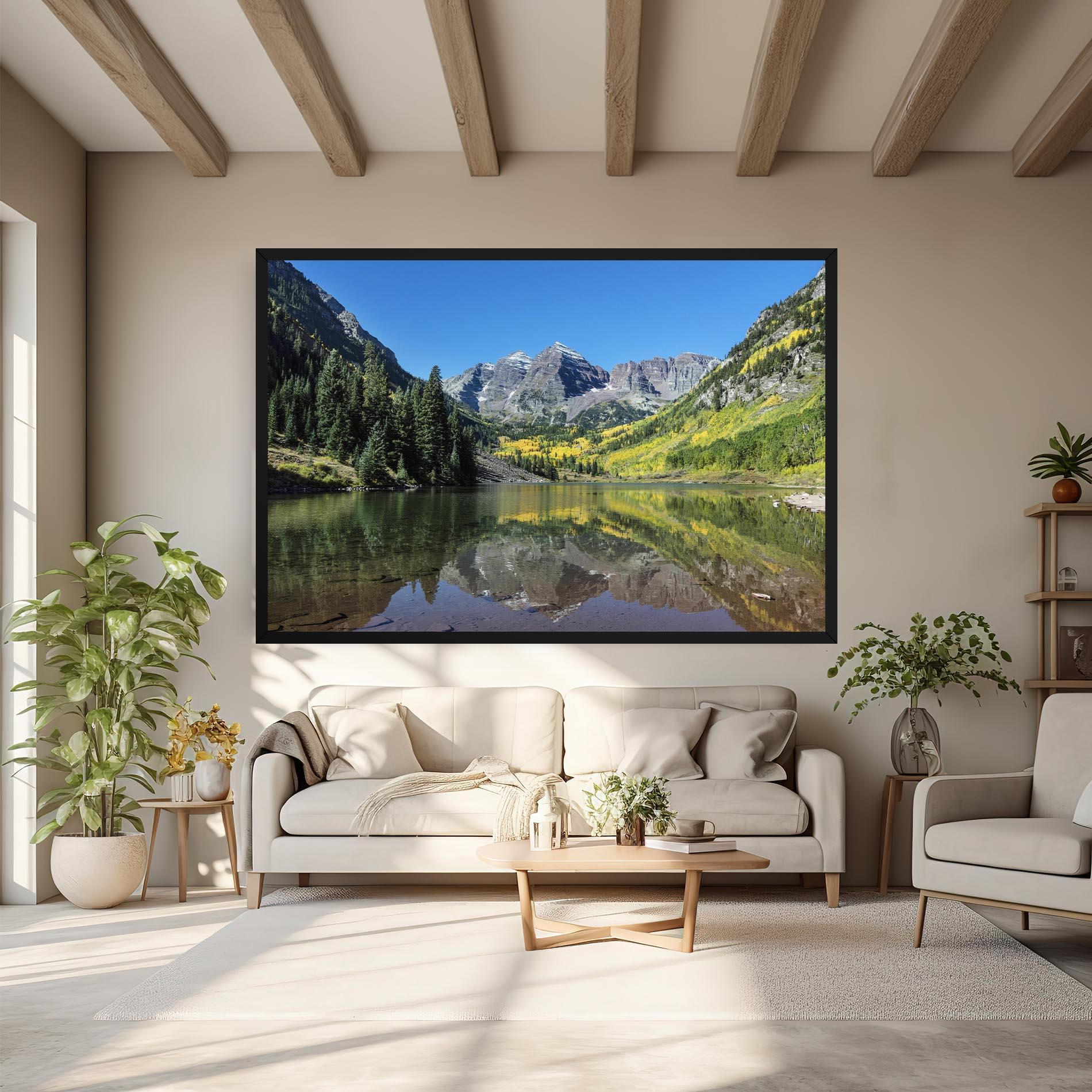 Tablou Canvas Lake Green Mountain mockup 6