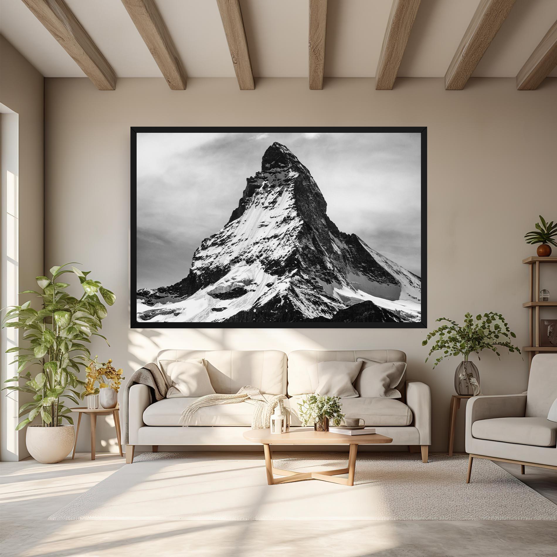 Tablou Canvas Snowy Black Mountain mockup 6