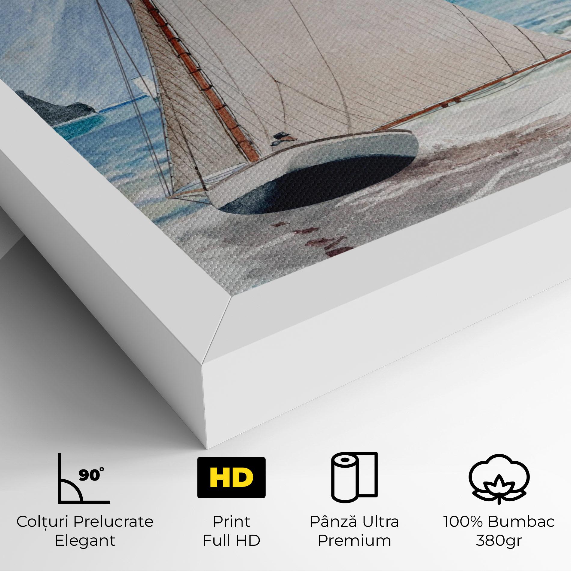 Tablou Canvas Boat Mountain View mockup 4
