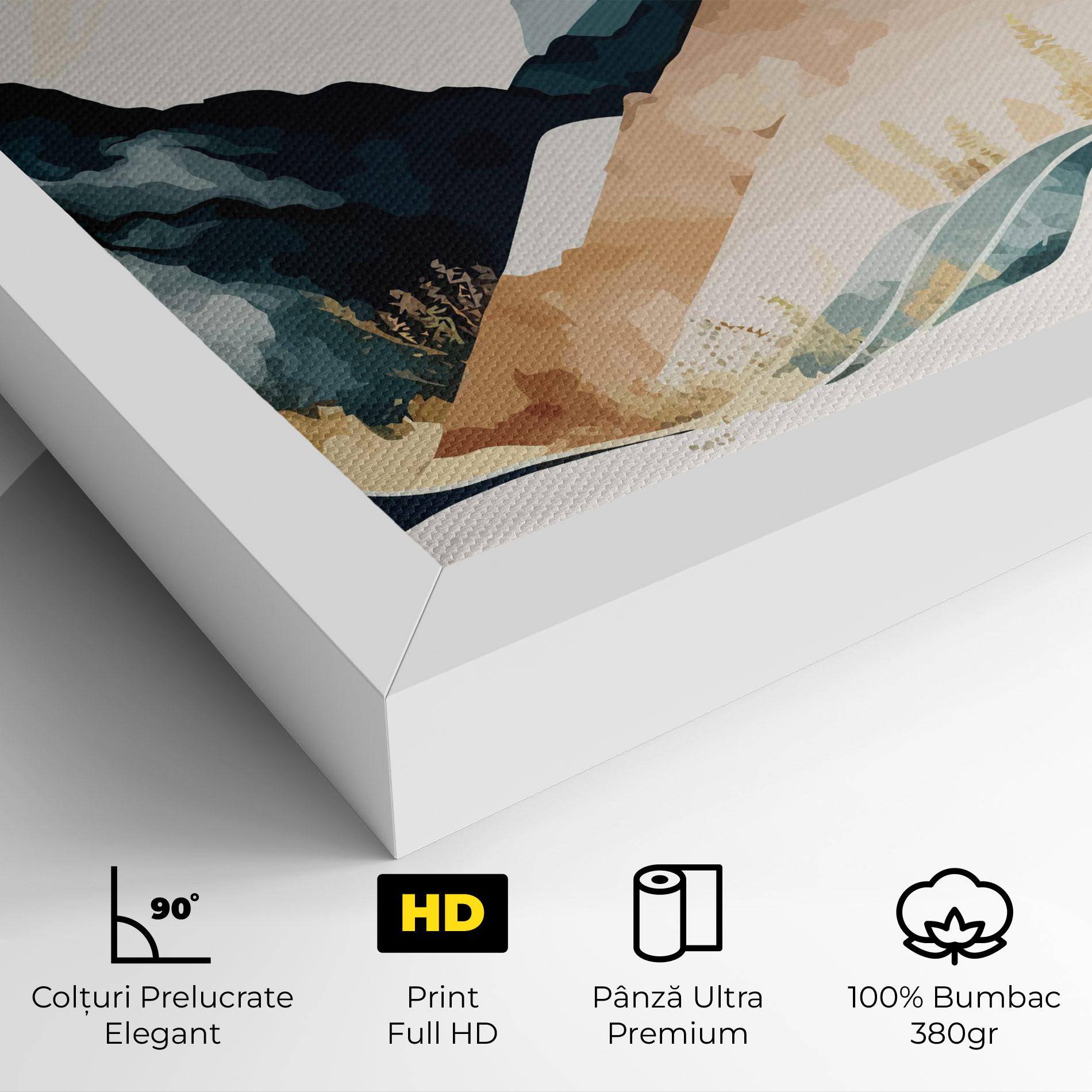 Tablou Canvas Gold Green Mountain mockup 4