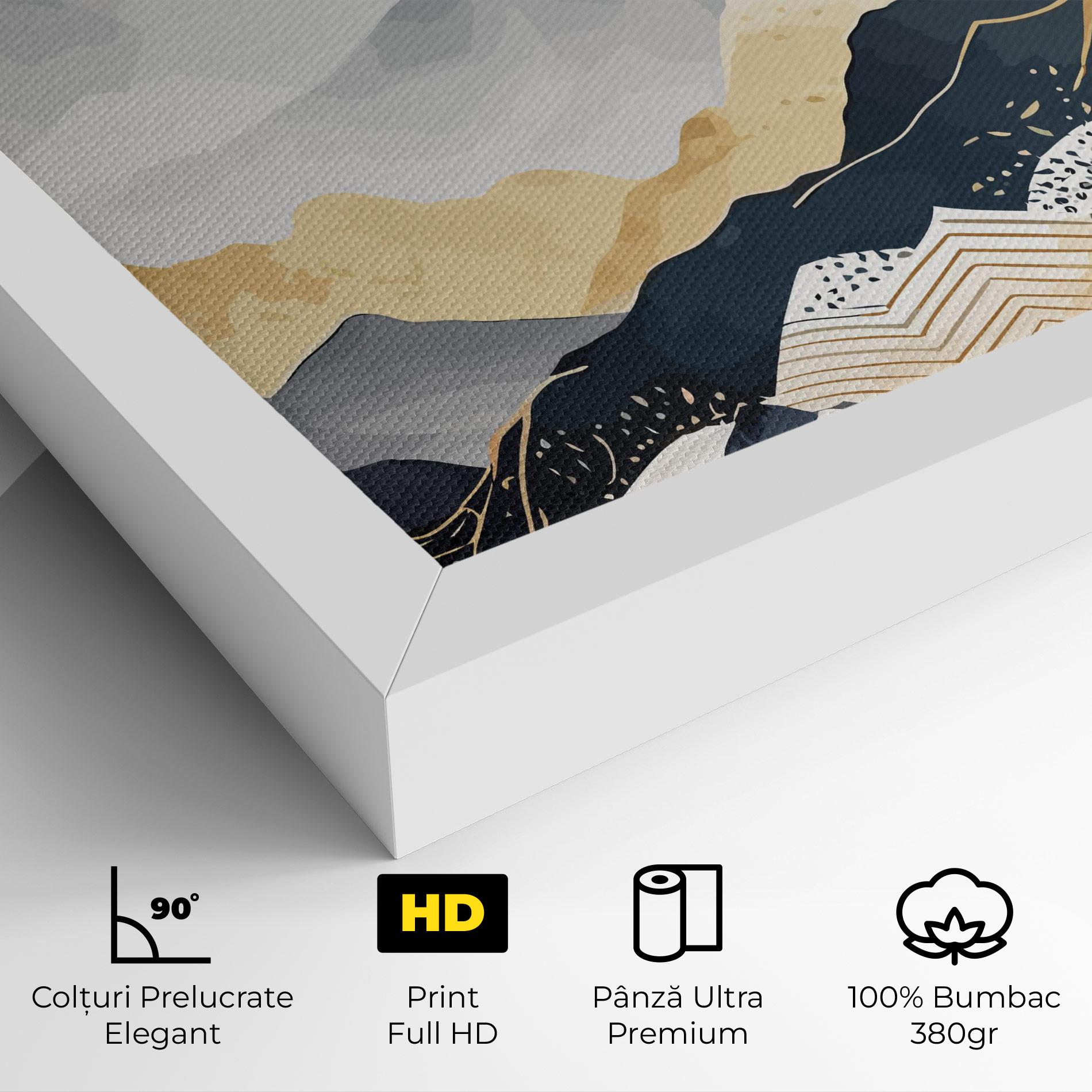 Tablou Canvas Gold Grey Mountain mockup 4