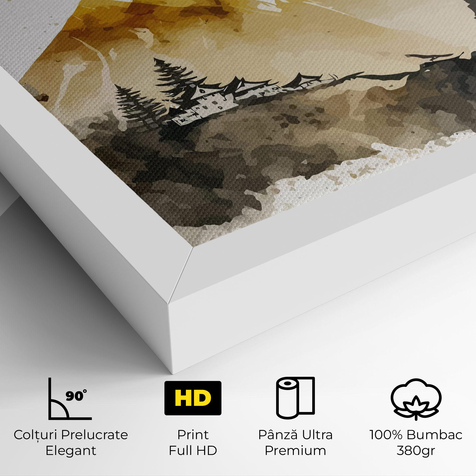 Tablou Canvas Gold Mountain Art mockup 4