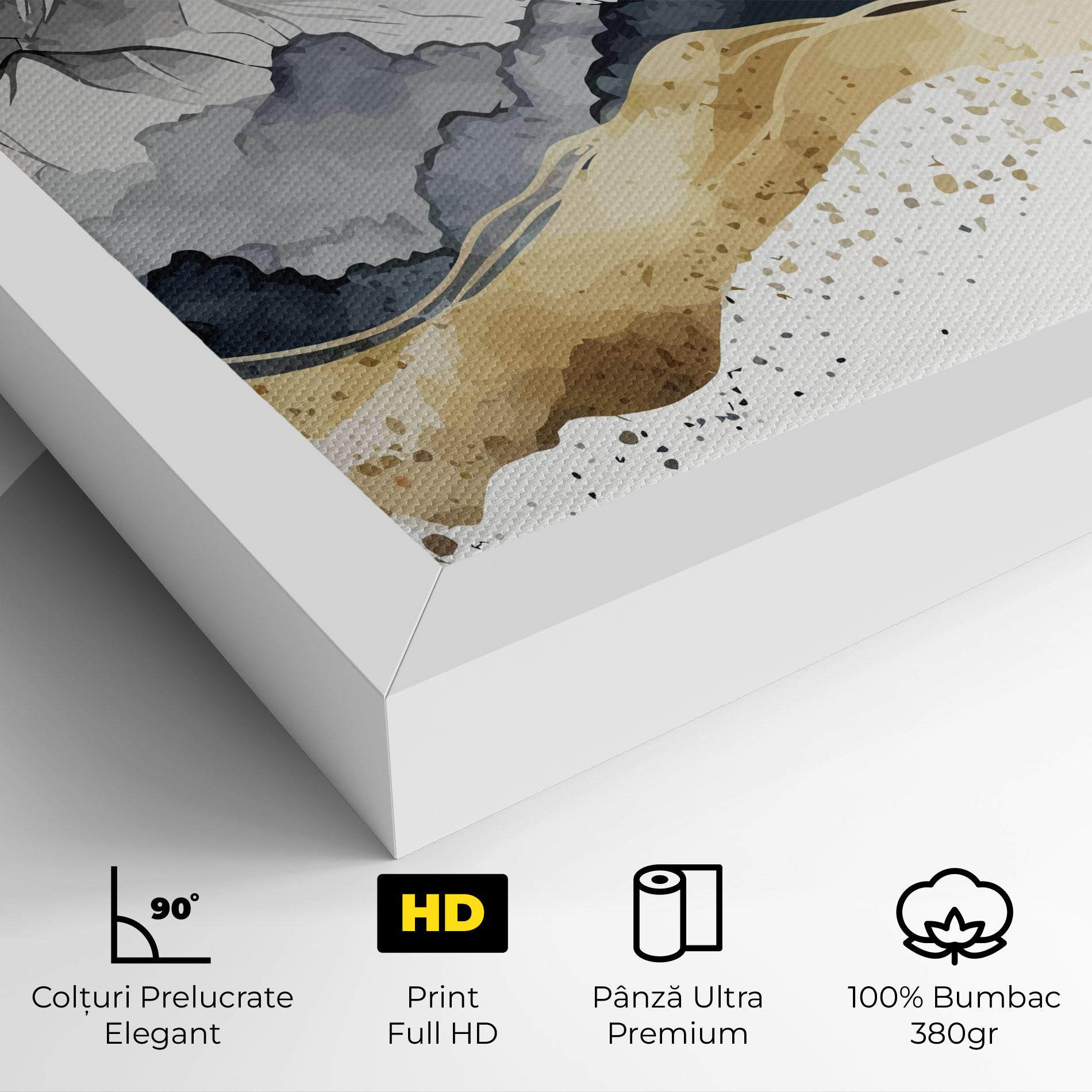 Tablou Canvas Grey Gold Mountain mockup 4