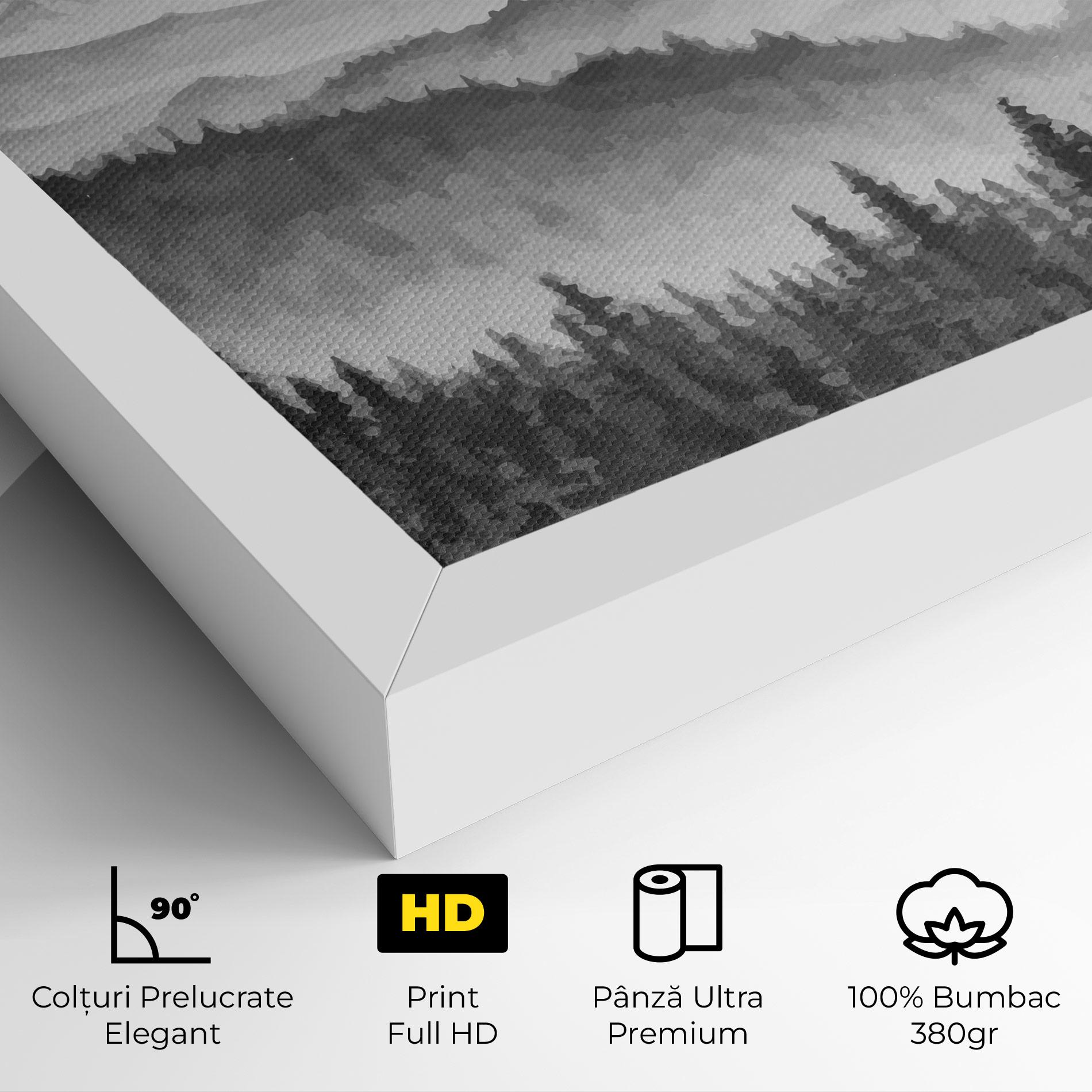 Tablou Canvas Grey Mountain Drawing mockup 4