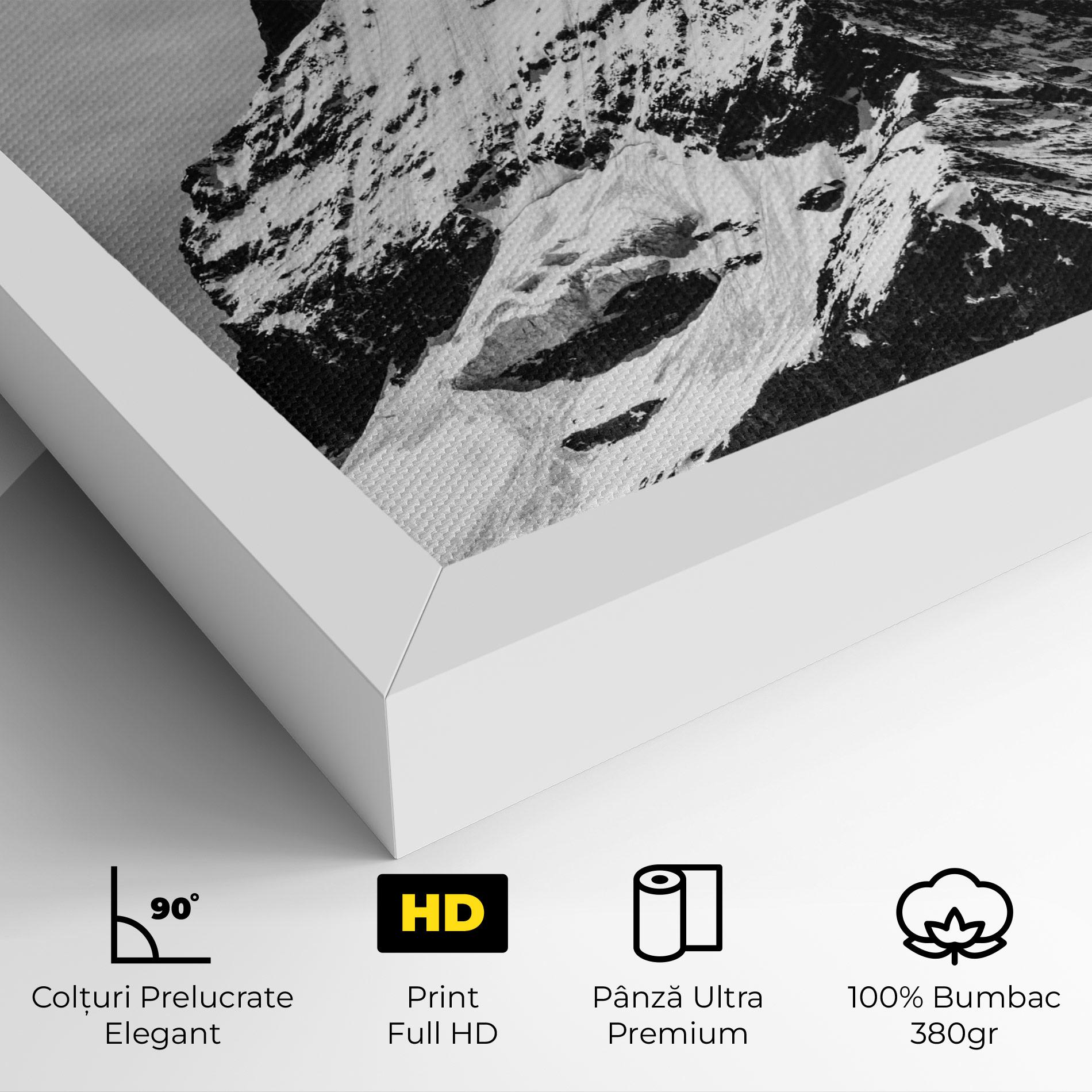 Tablou Canvas Snowy Black Mountain mockup 4