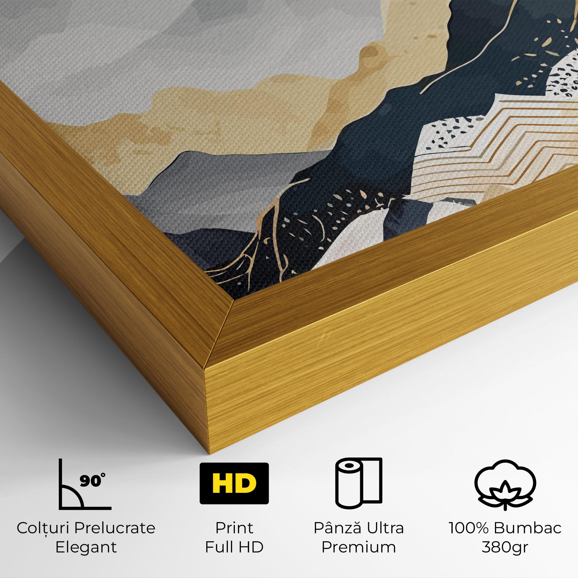 Tablou Canvas Blue Gold Mountain mockup 4