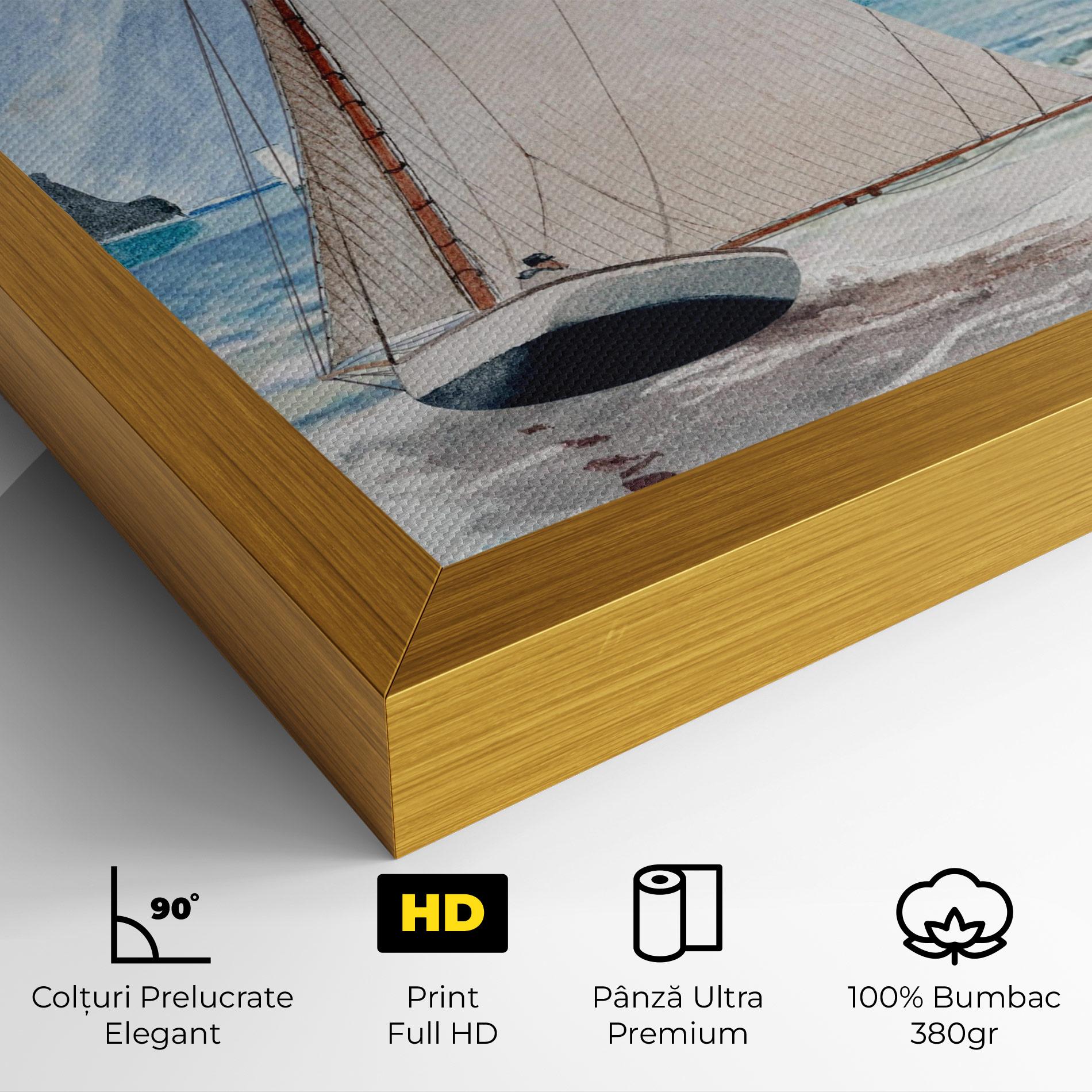 Tablou Canvas Boat Mountain View mockup 4