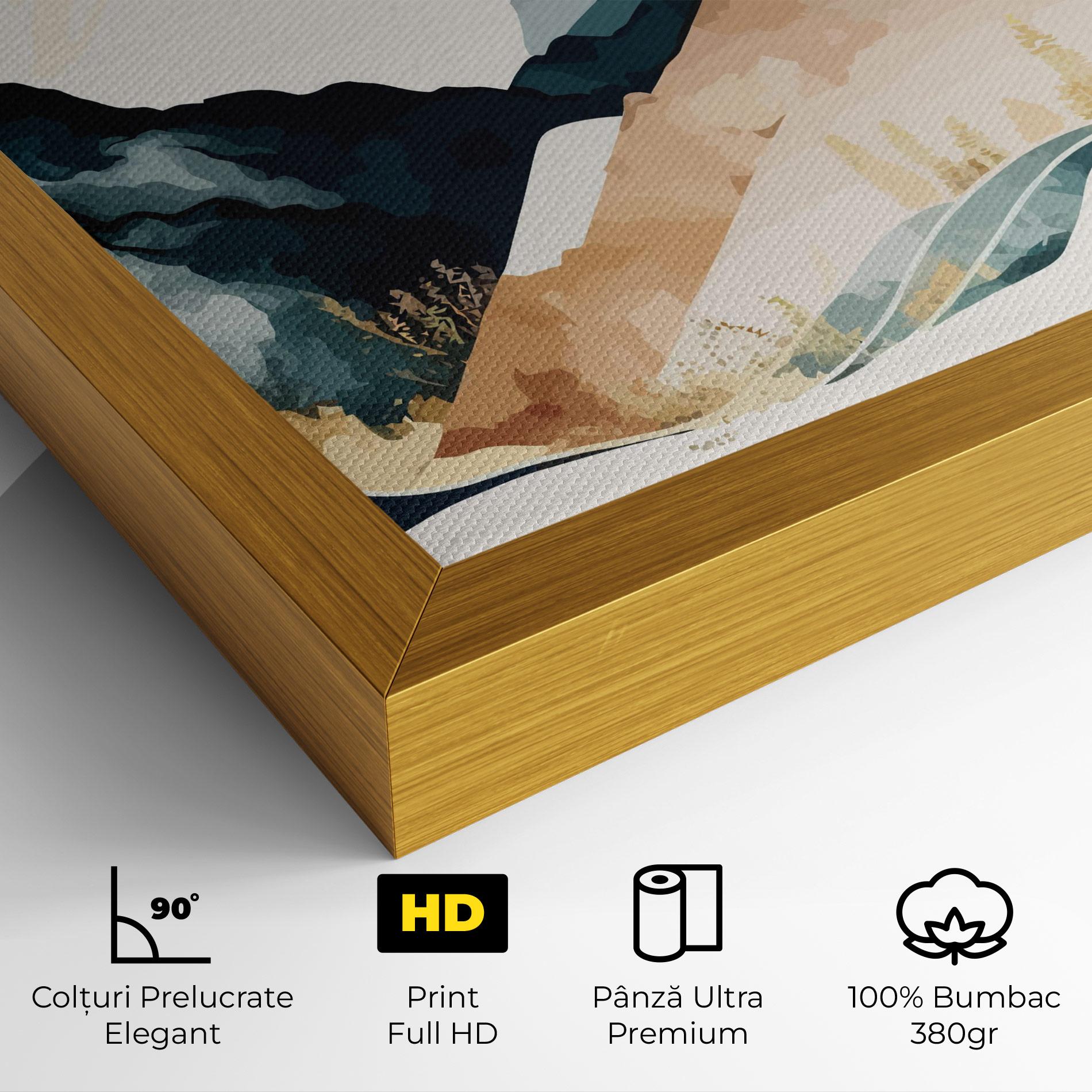 Tablou Canvas Gold Green Mountain mockup 4