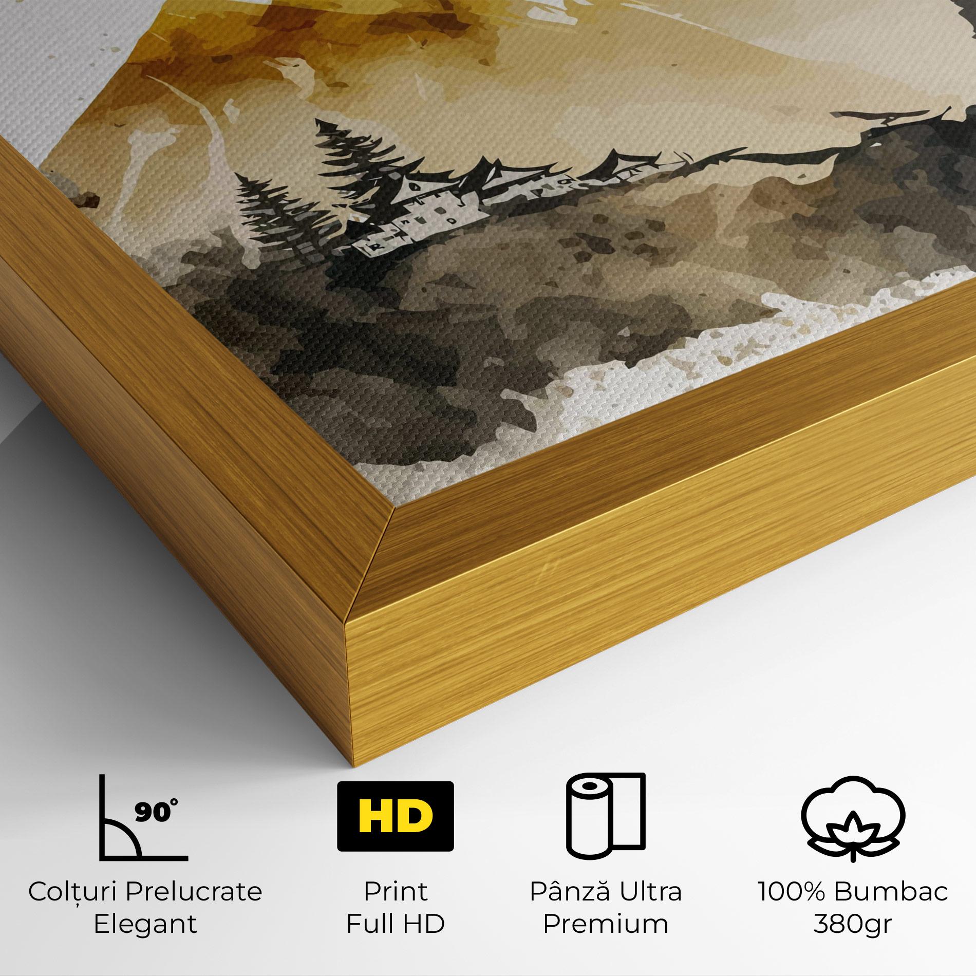 Tablou Canvas Gold Mountain Art mockup 4