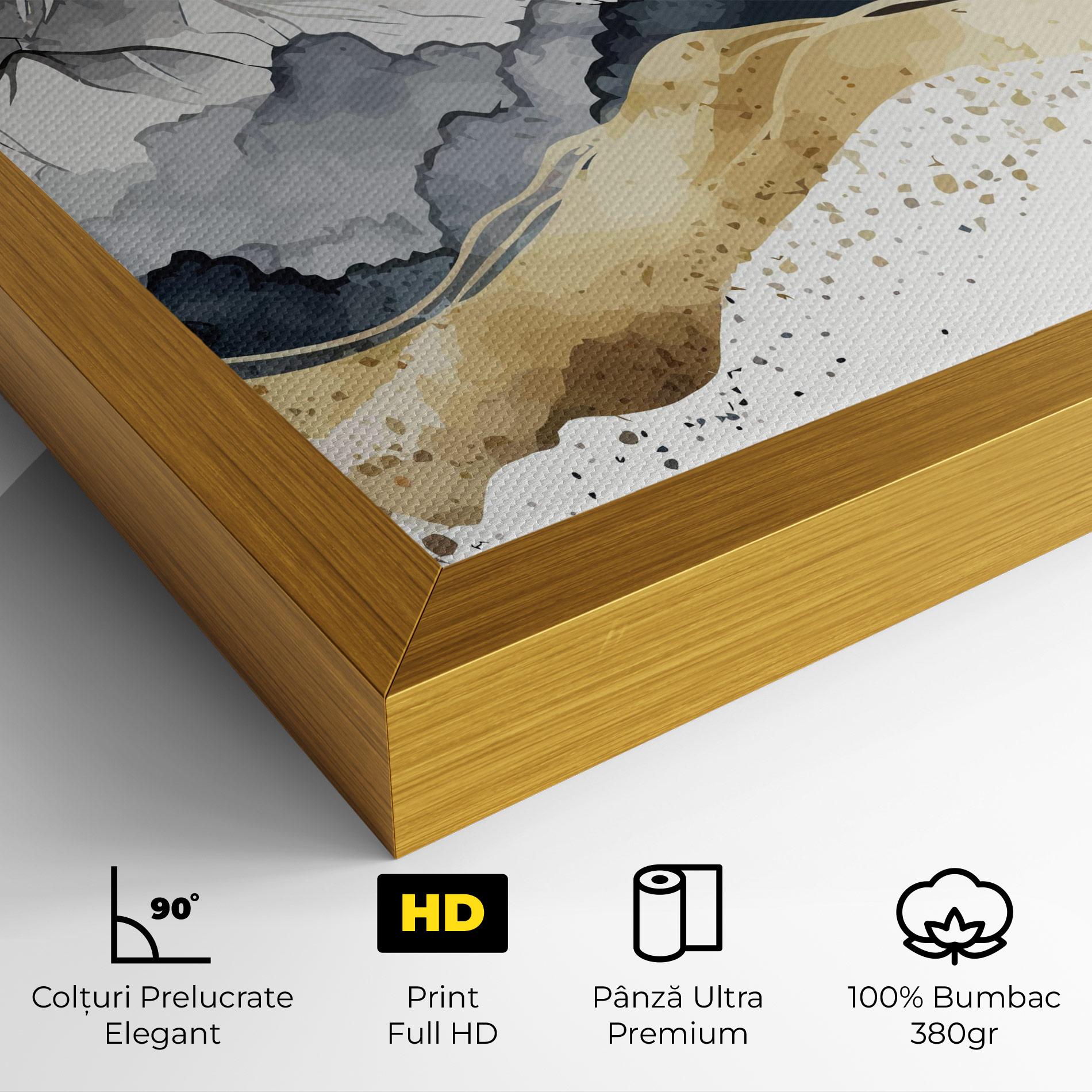 Tablou Canvas Grey Gold Mountain mockup 4