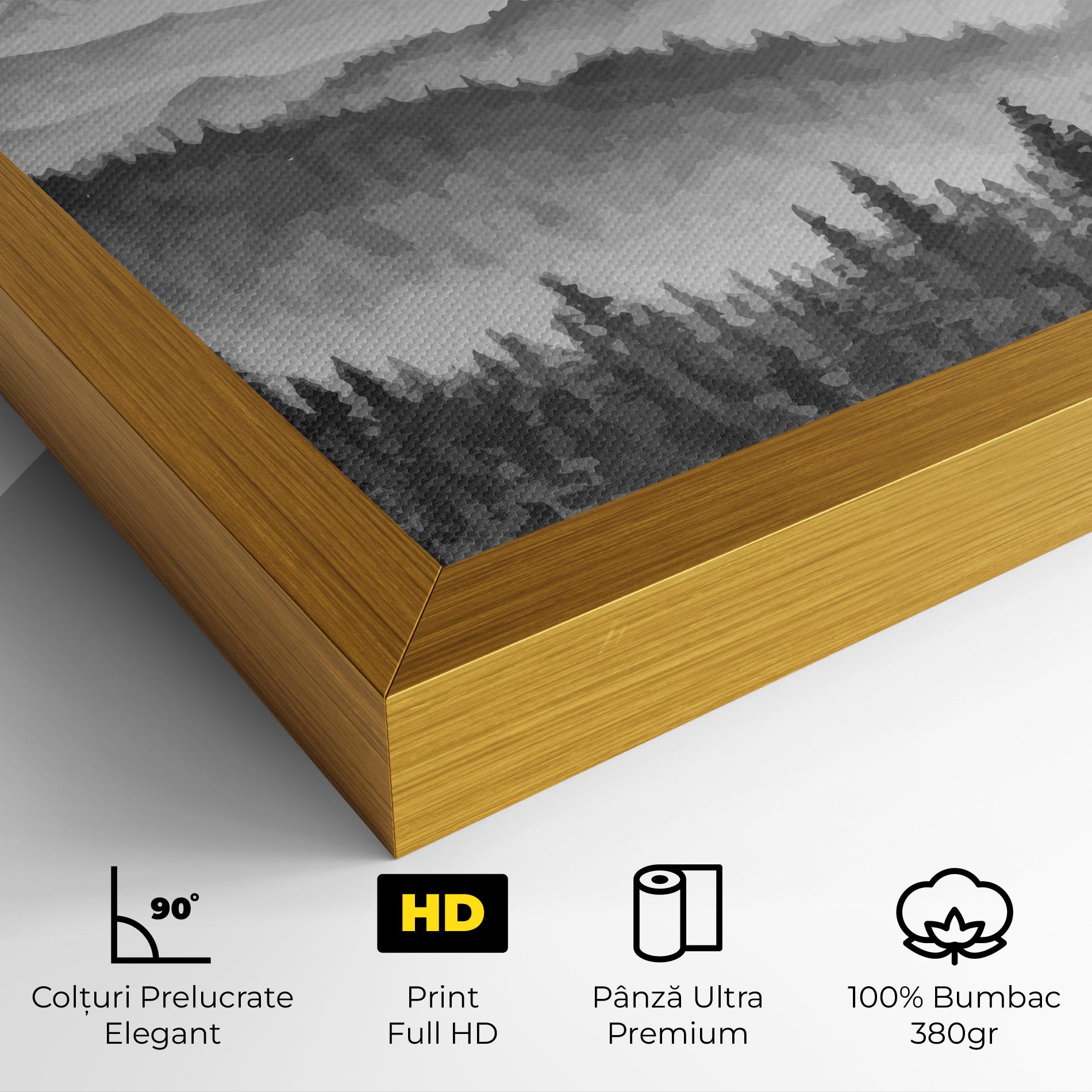 Tablou Canvas Grey Mountain Drawing mockup 4