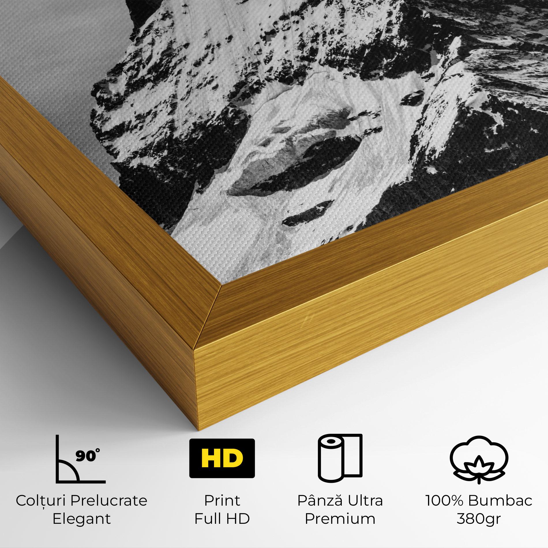 Tablou Canvas Snowy Black Mountain mockup 4