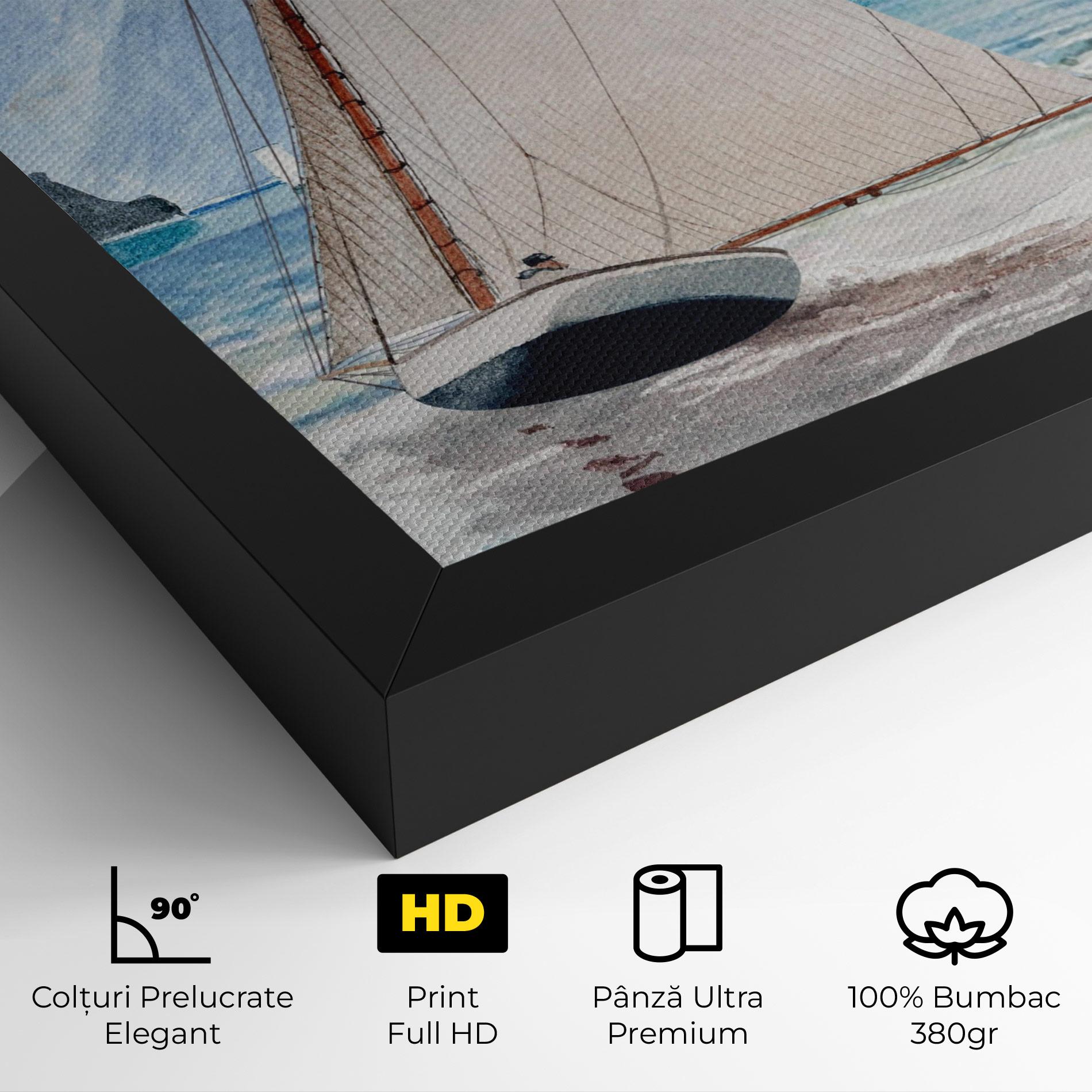 Tablou Canvas Boat Mountain View mockup 4