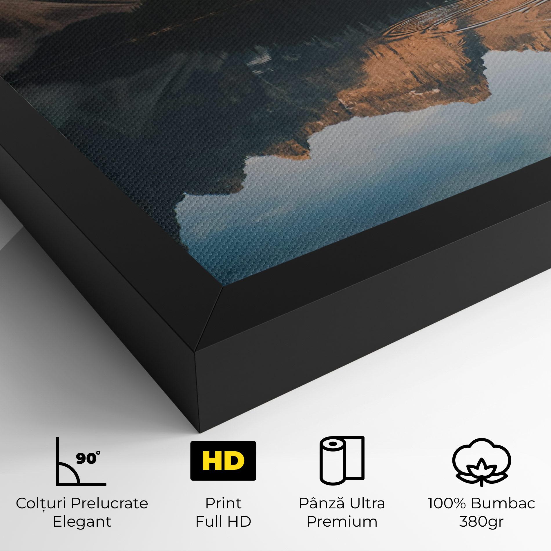 Tablou Canvas Brown Mountain Lake mockup 4