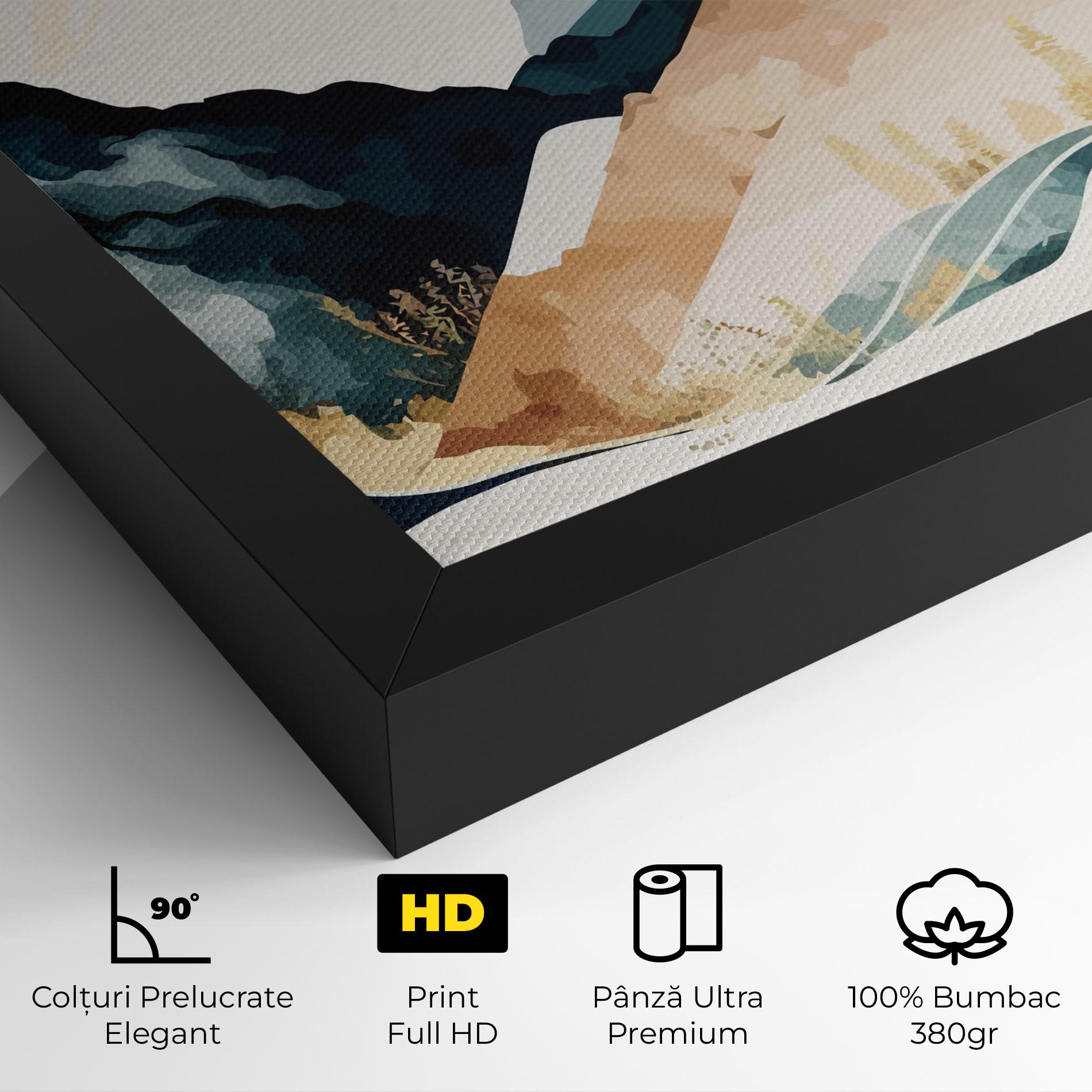 Tablou Canvas Gold Green Mountain mockup 4