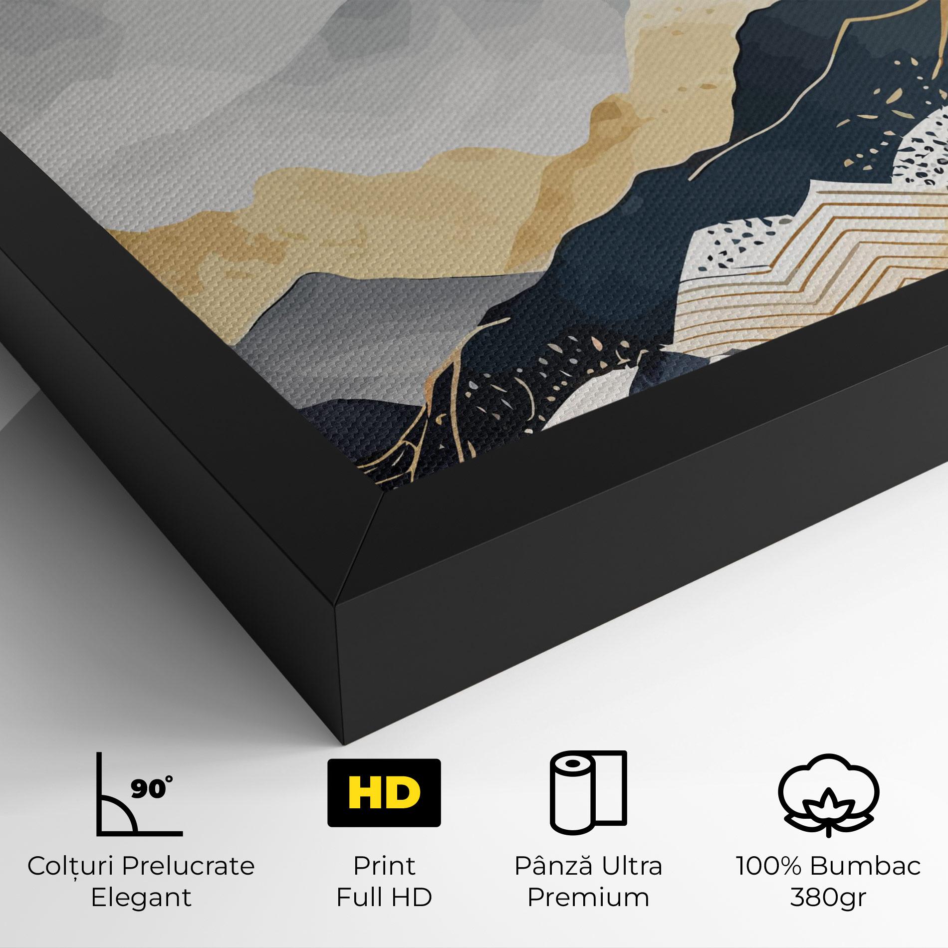 Tablou Canvas Gold Grey Mountain mockup 4