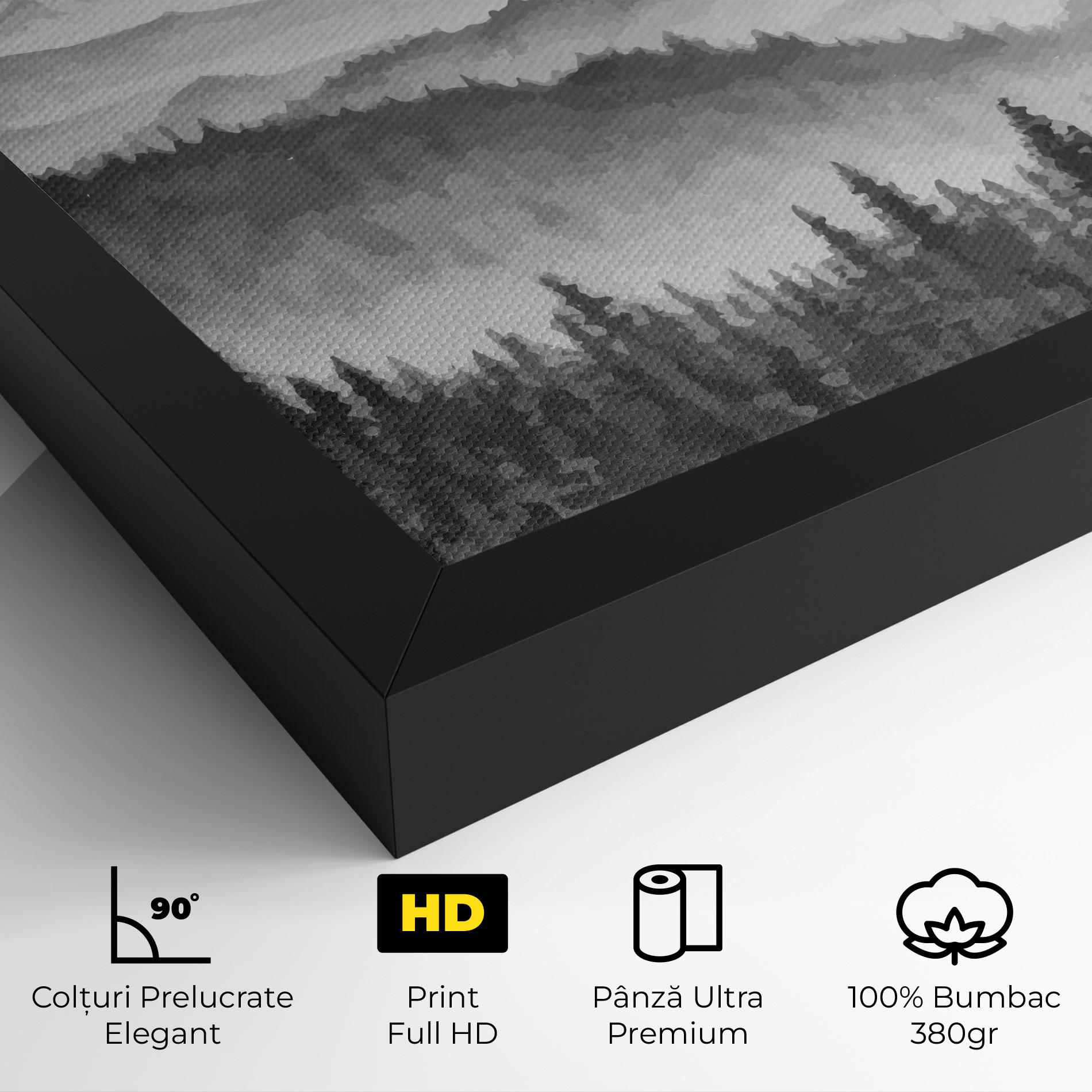 Tablou Canvas Grey Mountain Drawing mockup 4