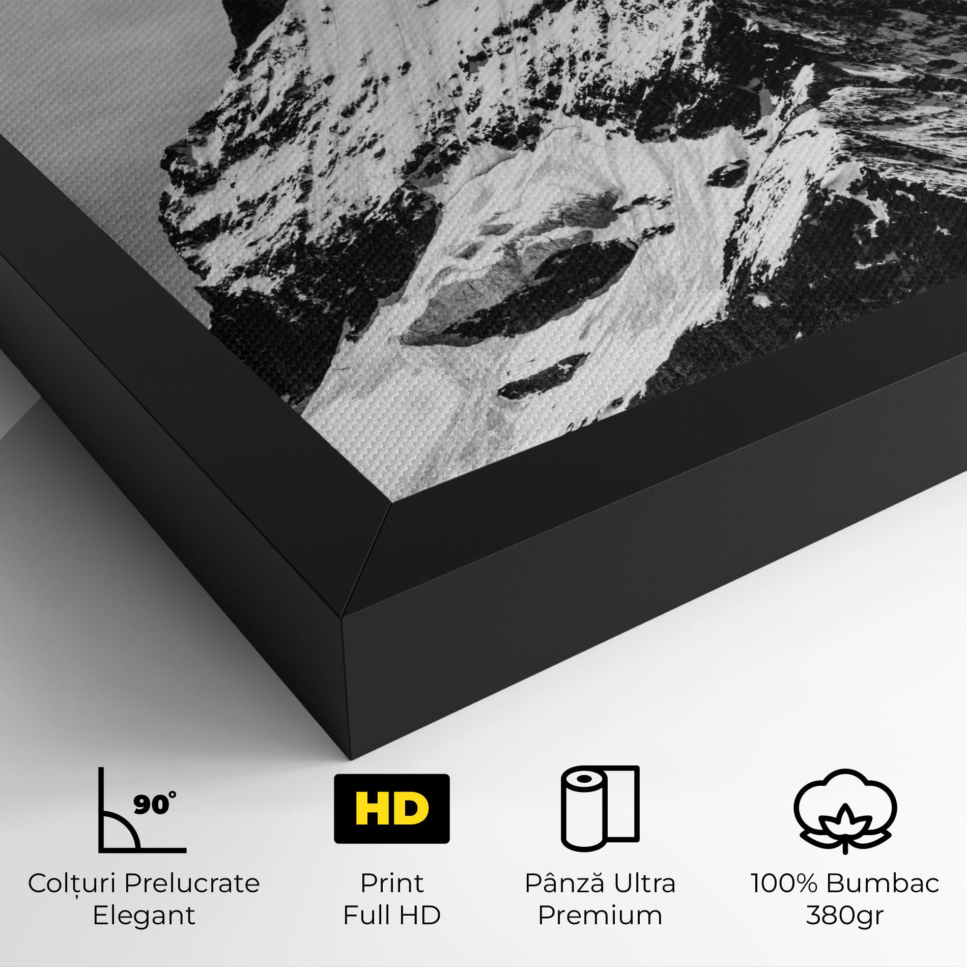 Tablou Canvas Snowy Black Mountain mockup 4