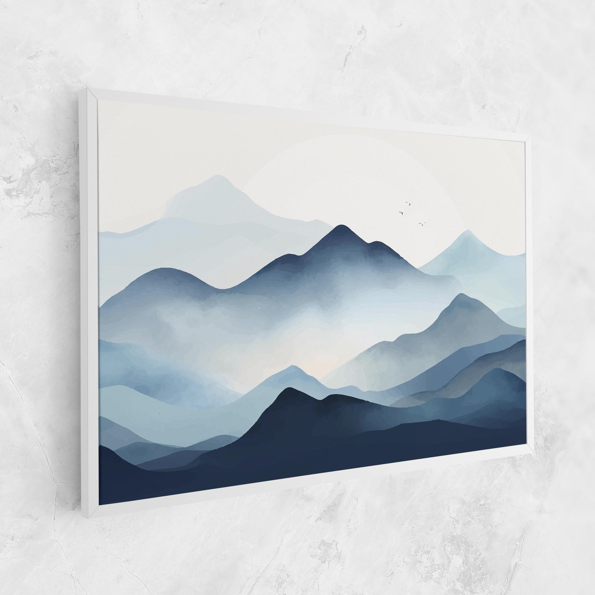 Tablou Canvas Blue Foggy Mountain mockup 1