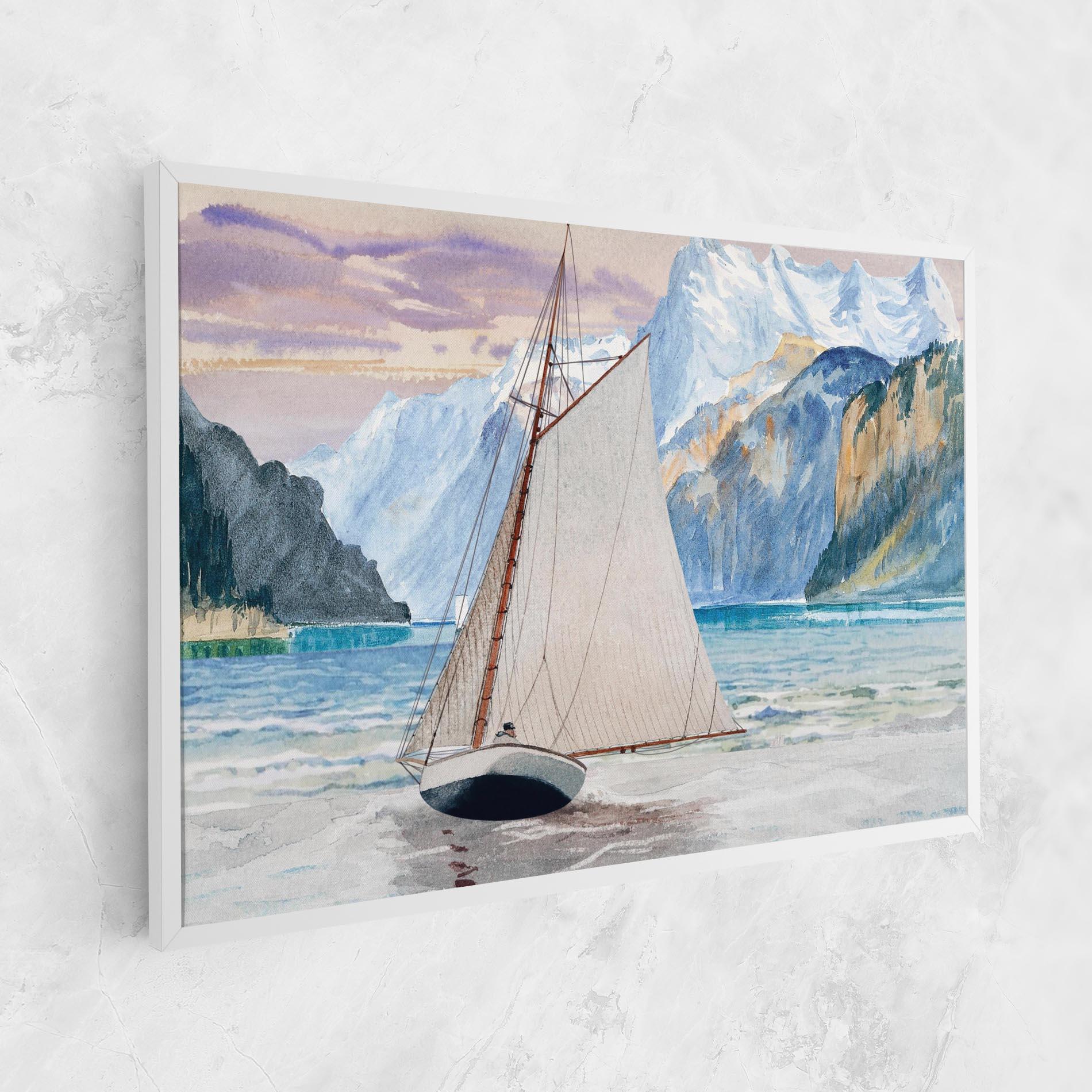 Tablou Canvas Boat Mountain View mockup 1
