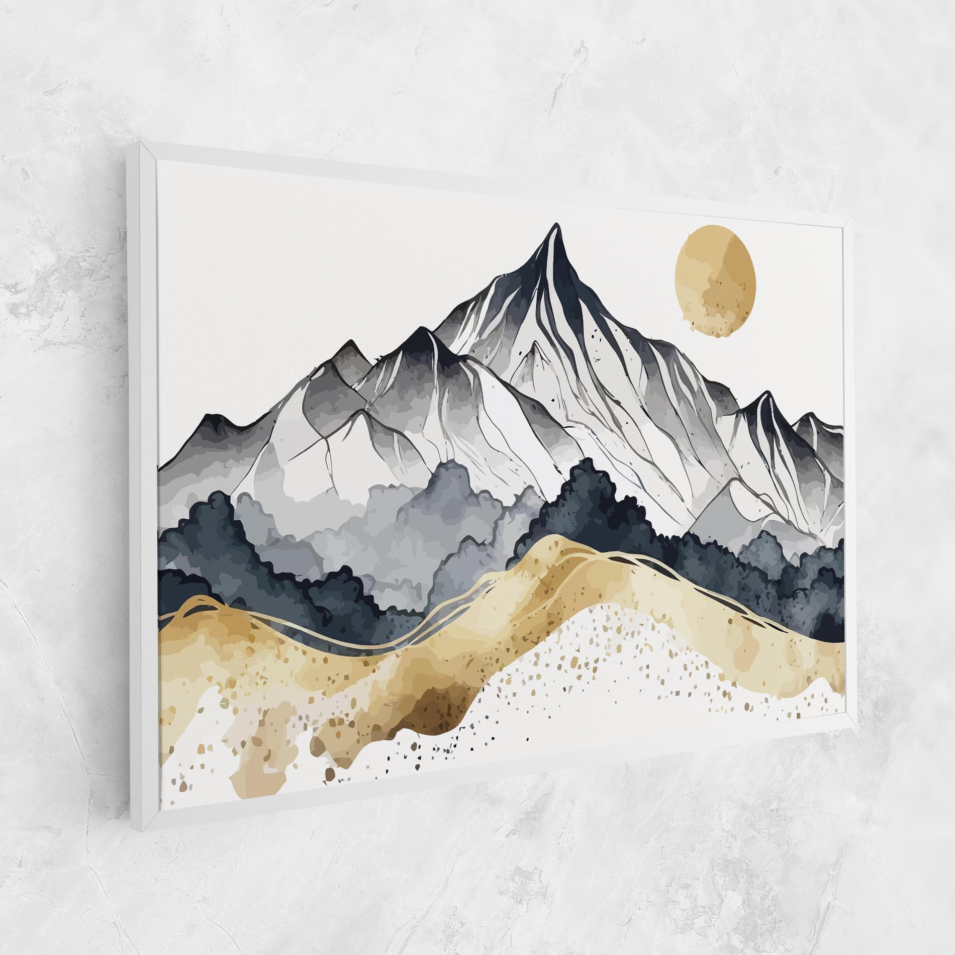 Tablou Canvas Grey Gold Mountain mockup 1