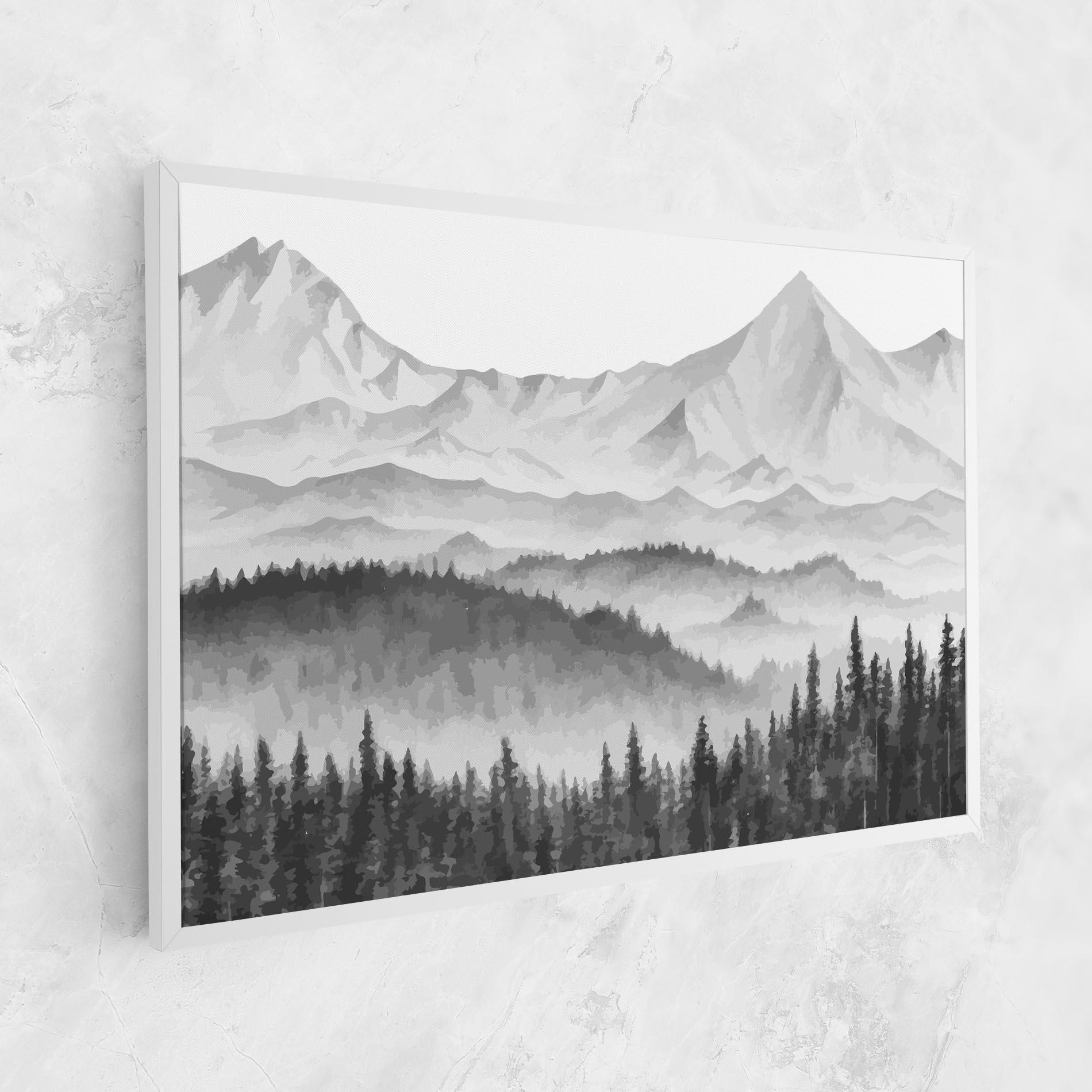 Tablou Canvas Grey Mountain Drawing mockup 1