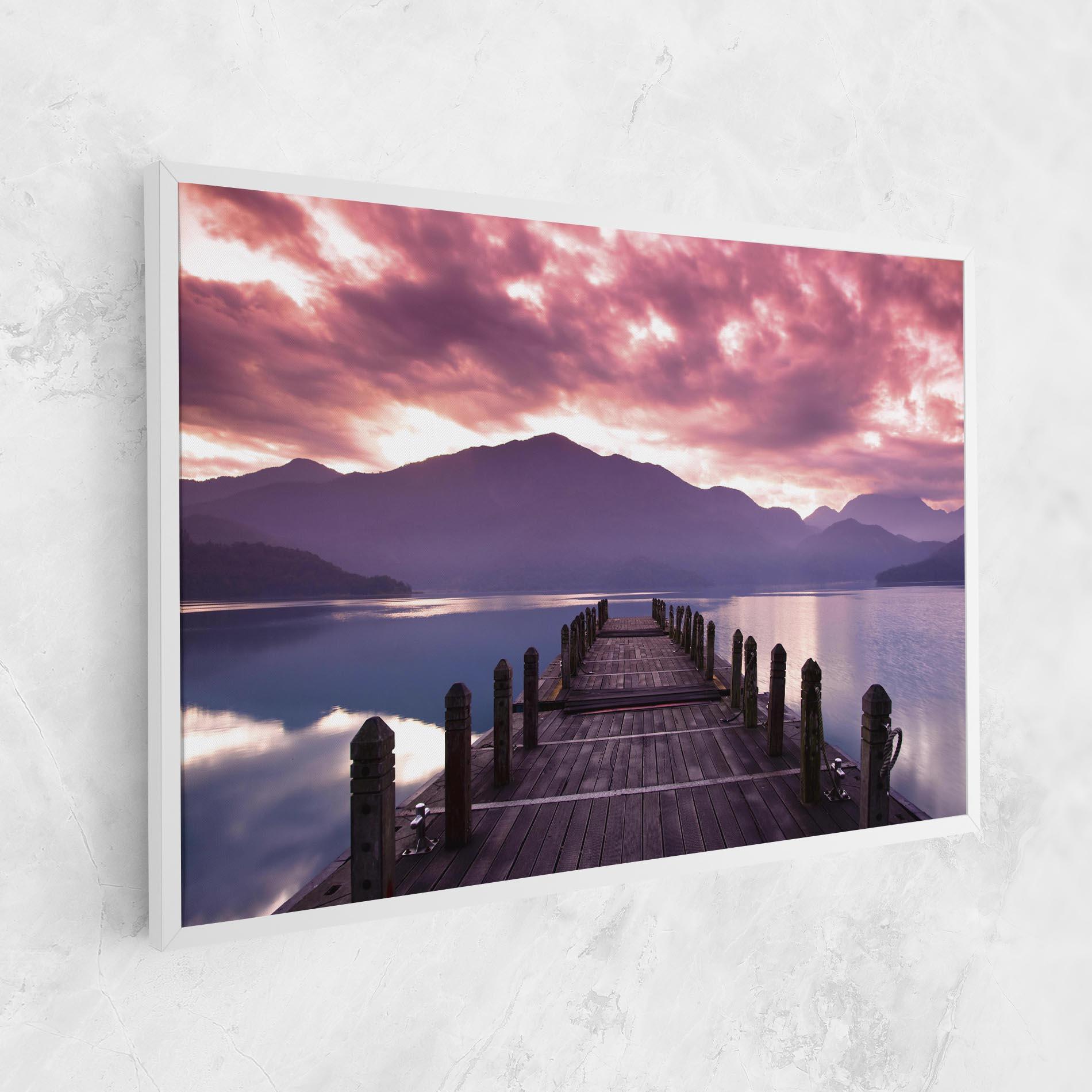 Tablou Canvas Pink Sky Over The Lake mockup 1