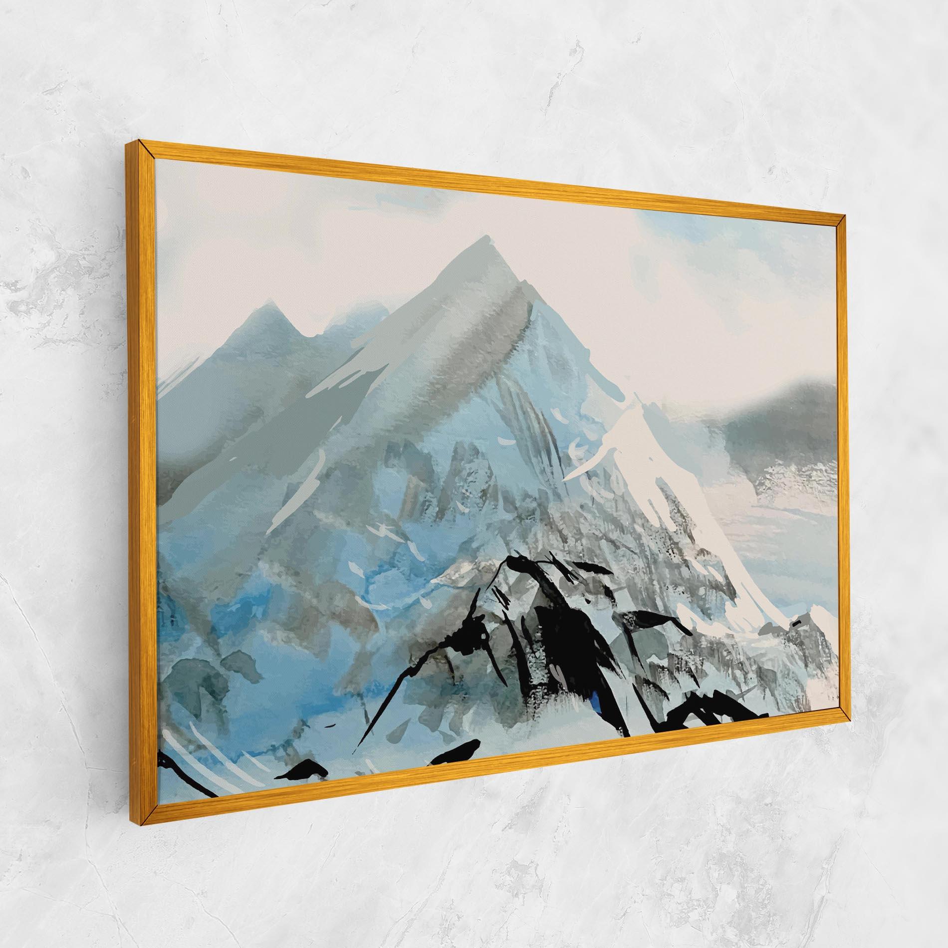 Tablou Canvas Blue Black Mountain mockup 1