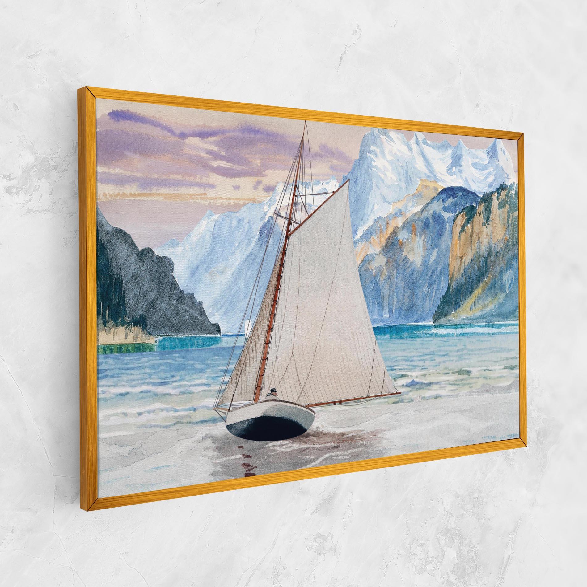 Tablou Canvas Boat Mountain View mockup 1