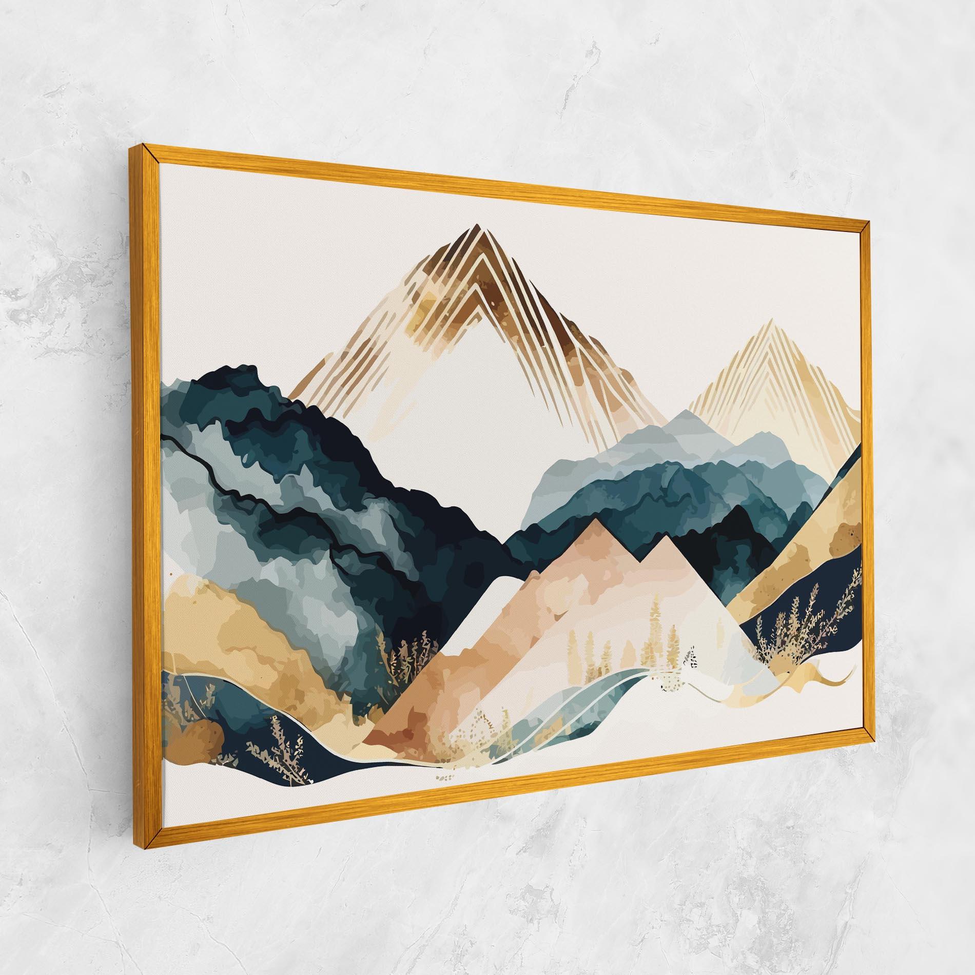 Tablou Canvas Gold Green Mountain mockup 1