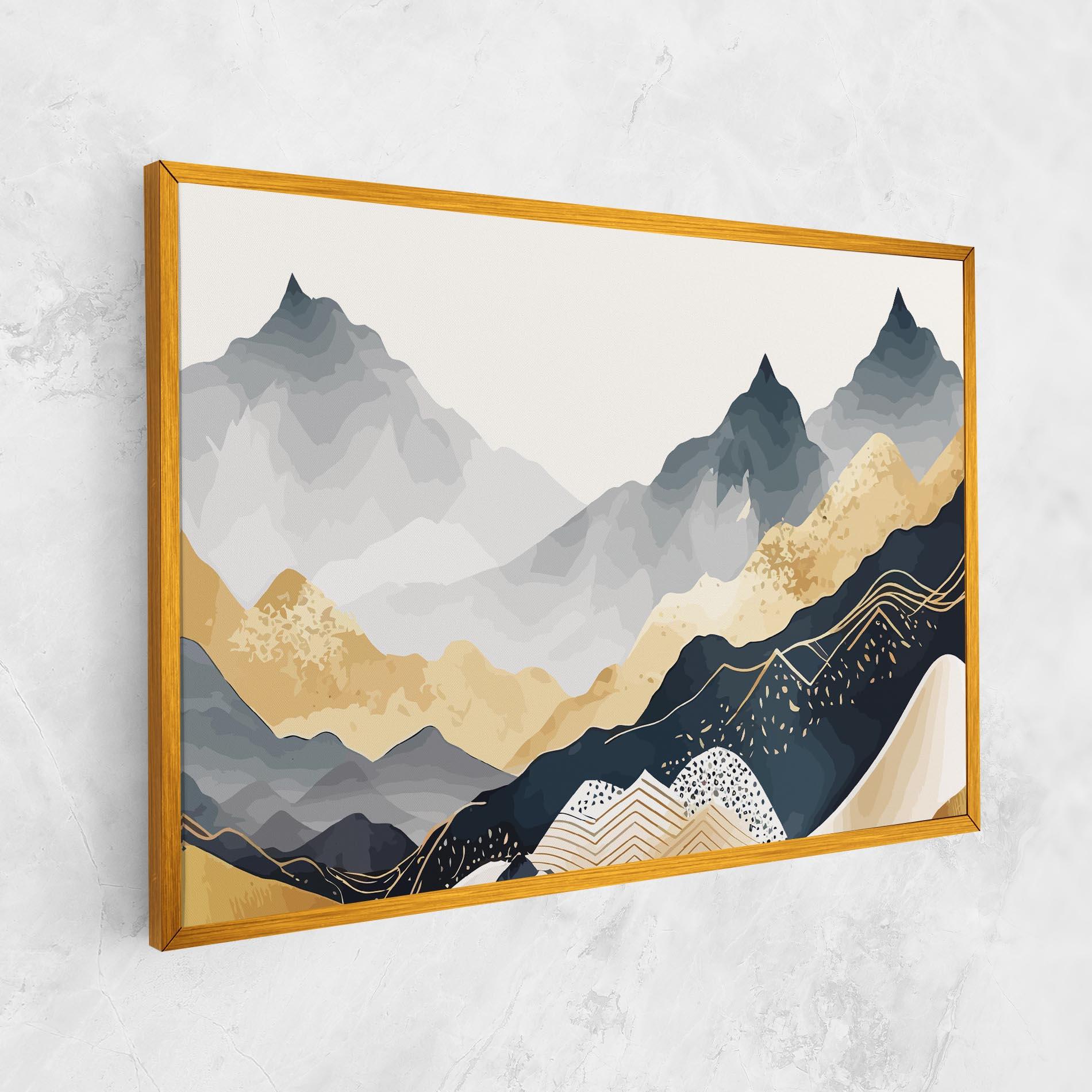 Tablou Canvas Gold Grey Mountain mockup 1