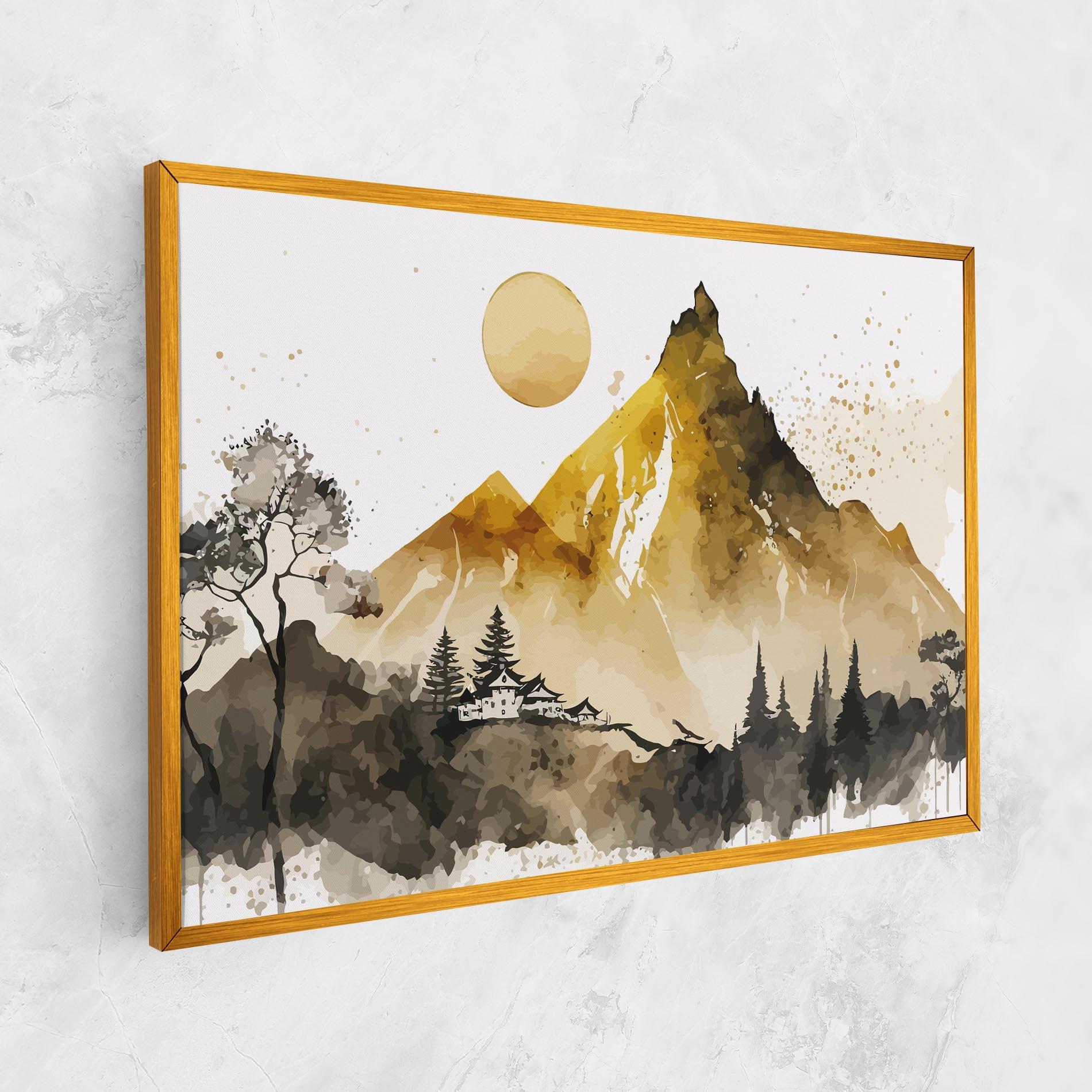 Tablou Canvas Gold Mountain Art mockup 1
