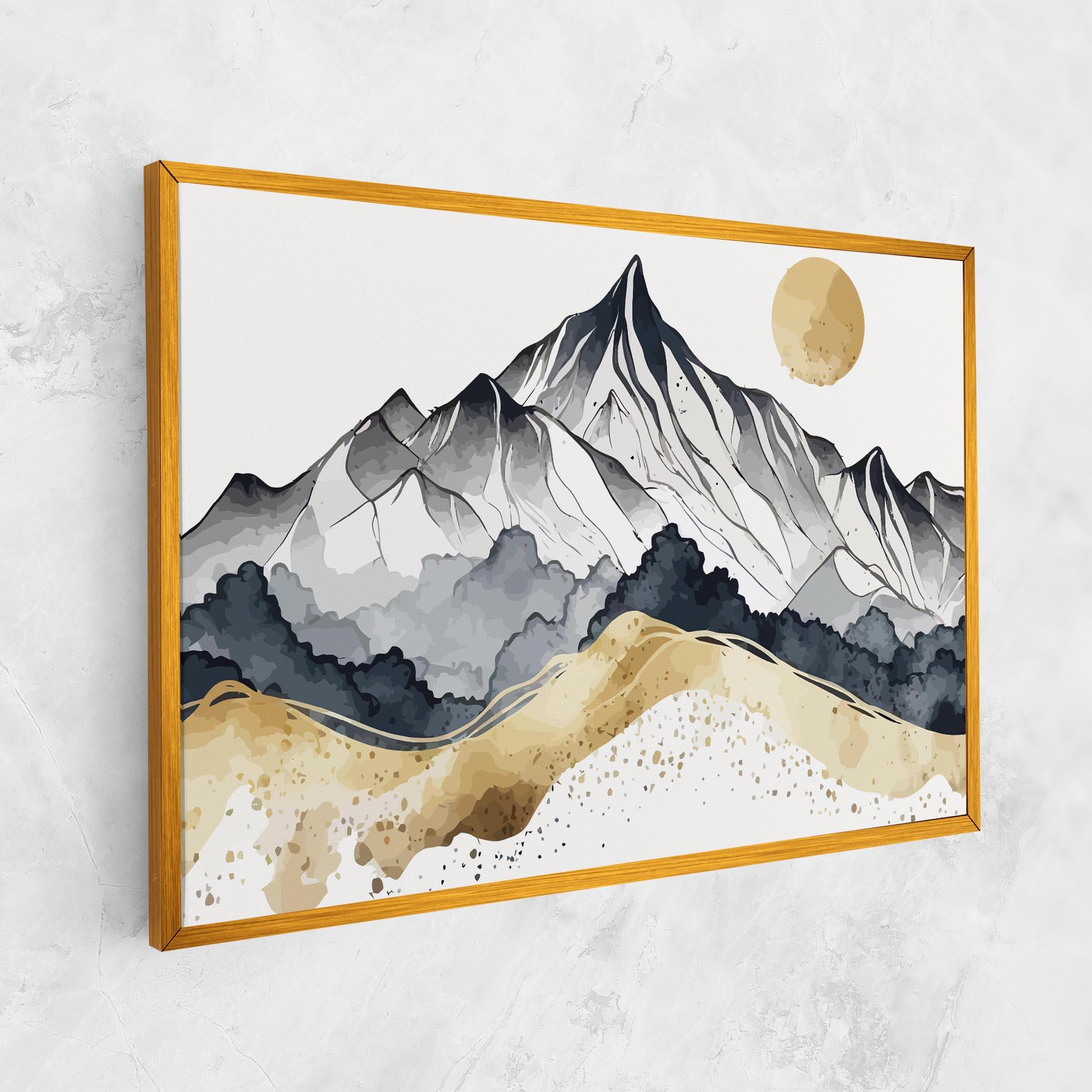 Tablou Canvas Grey Gold Mountain mockup 1