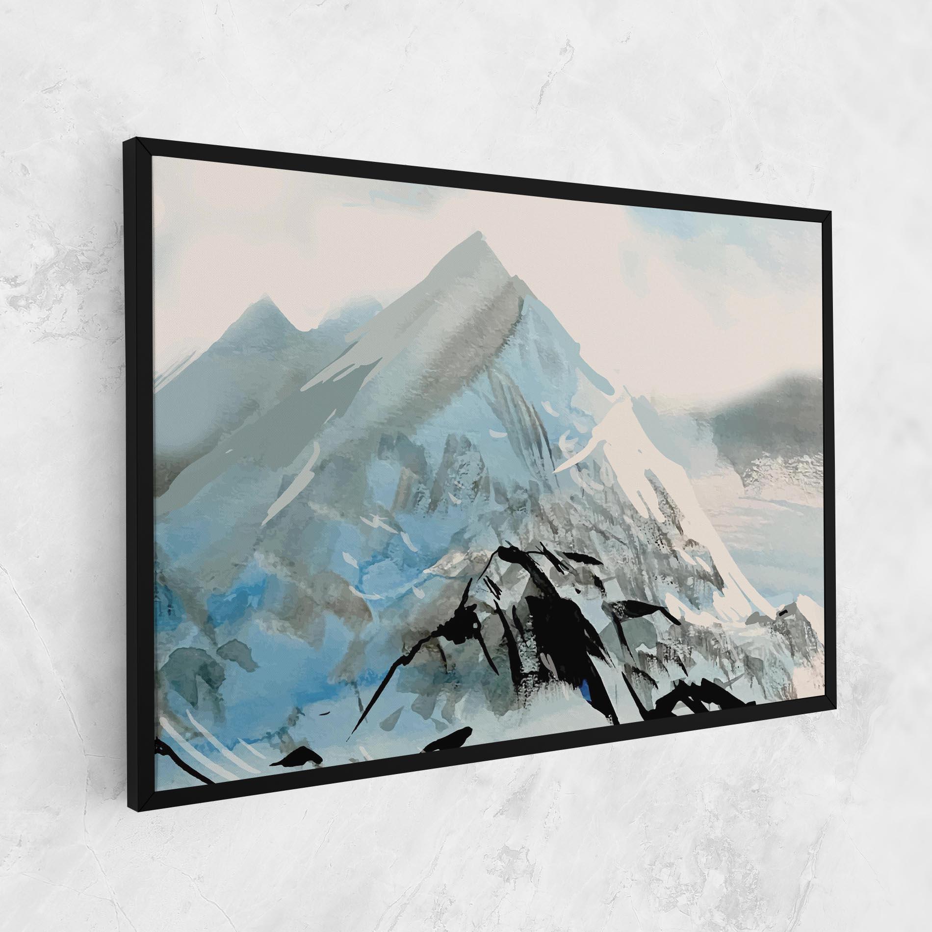 Tablou Canvas Blue Black Mountain mockup 1