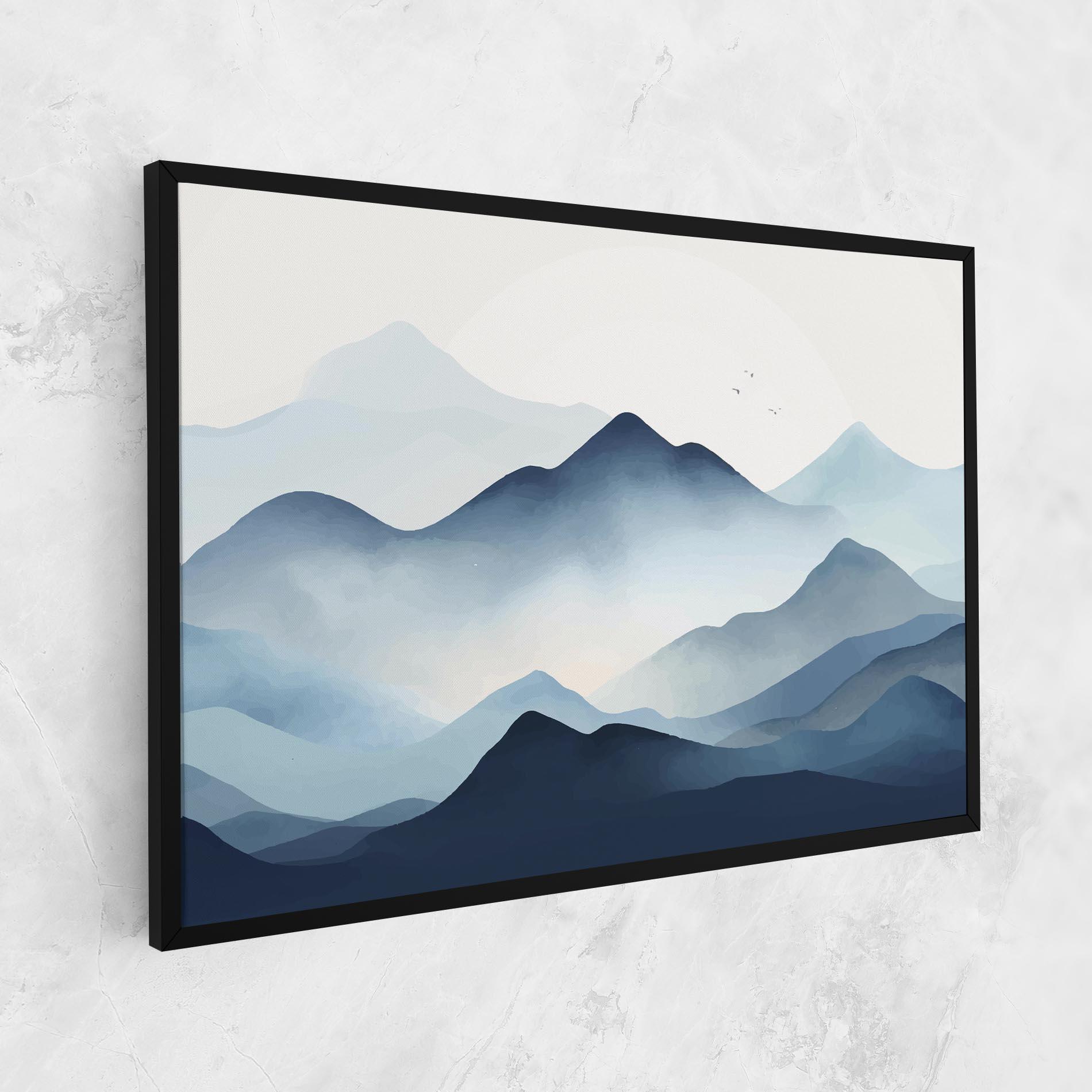 Tablou Canvas Blue Foggy Mountain mockup 1