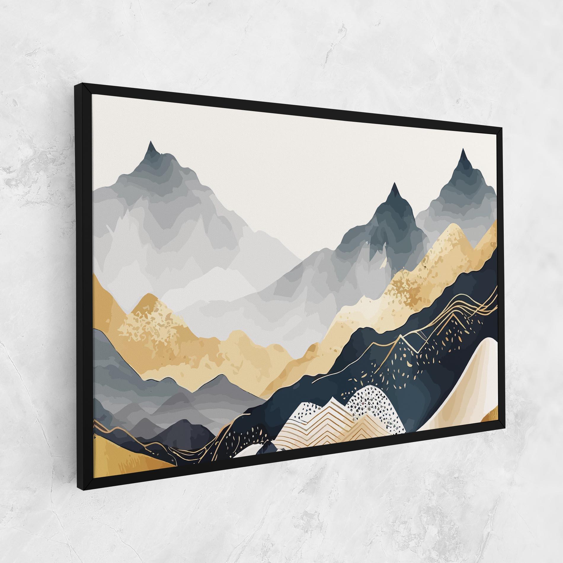 Tablou Canvas Gold Grey Mountain mockup 1