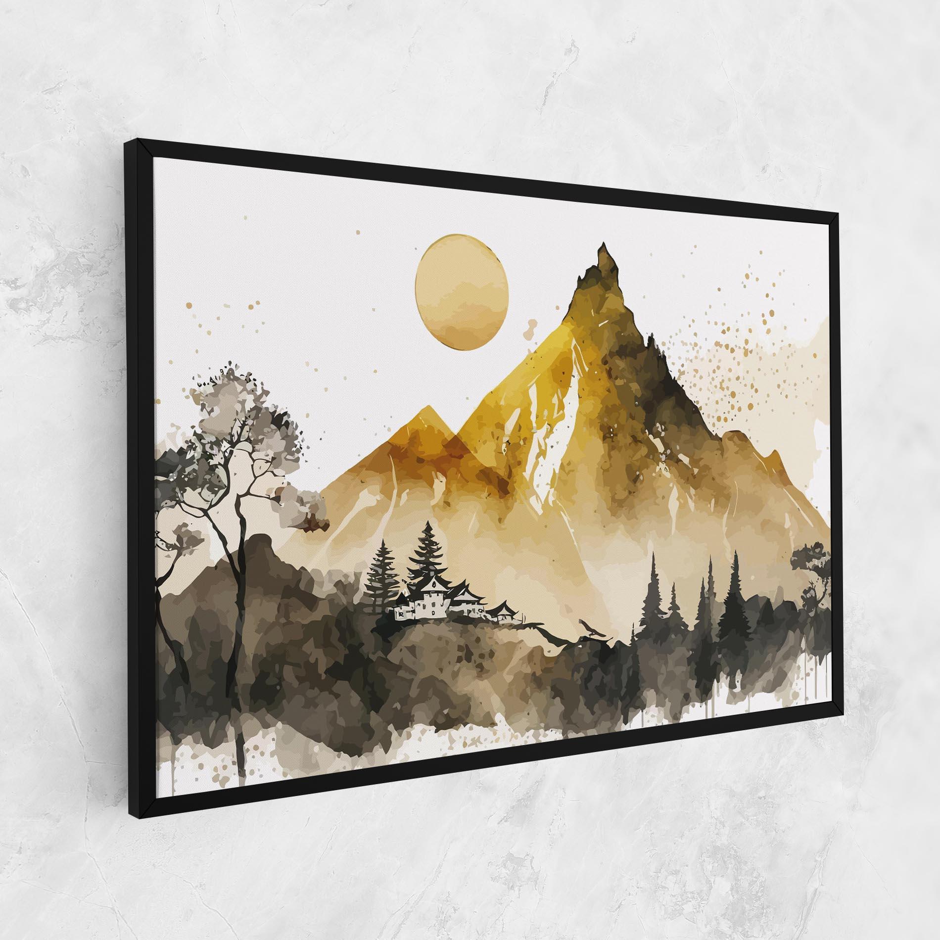 Tablou Canvas Gold Mountain Art mockup 1