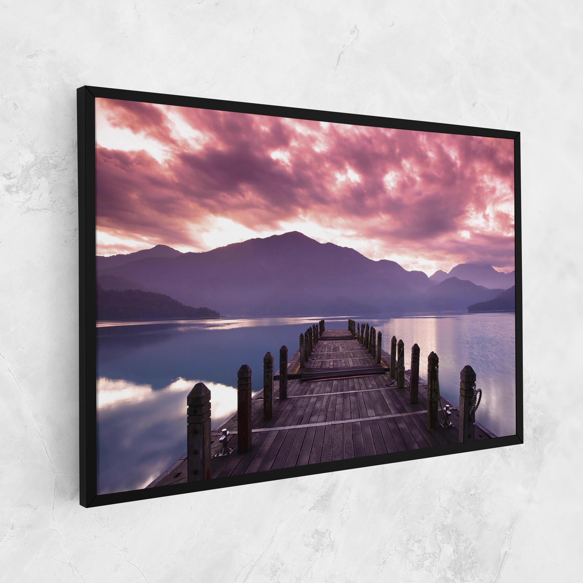 Tablou Canvas Pink Sky Over The Lake mockup 1