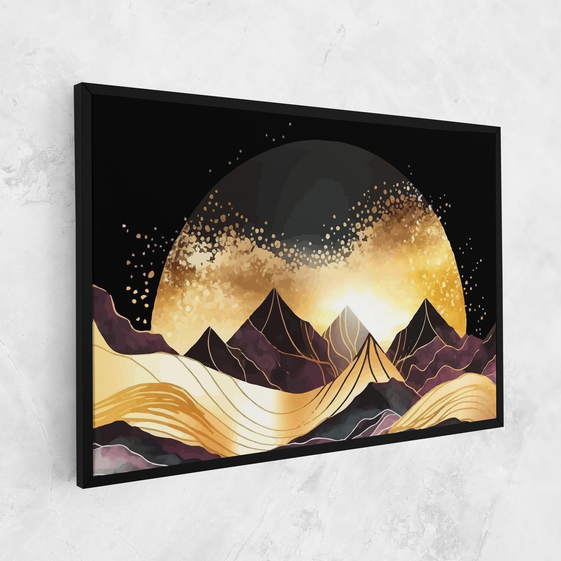 Tablou Canvas Purple Gold Mountain mockup 1